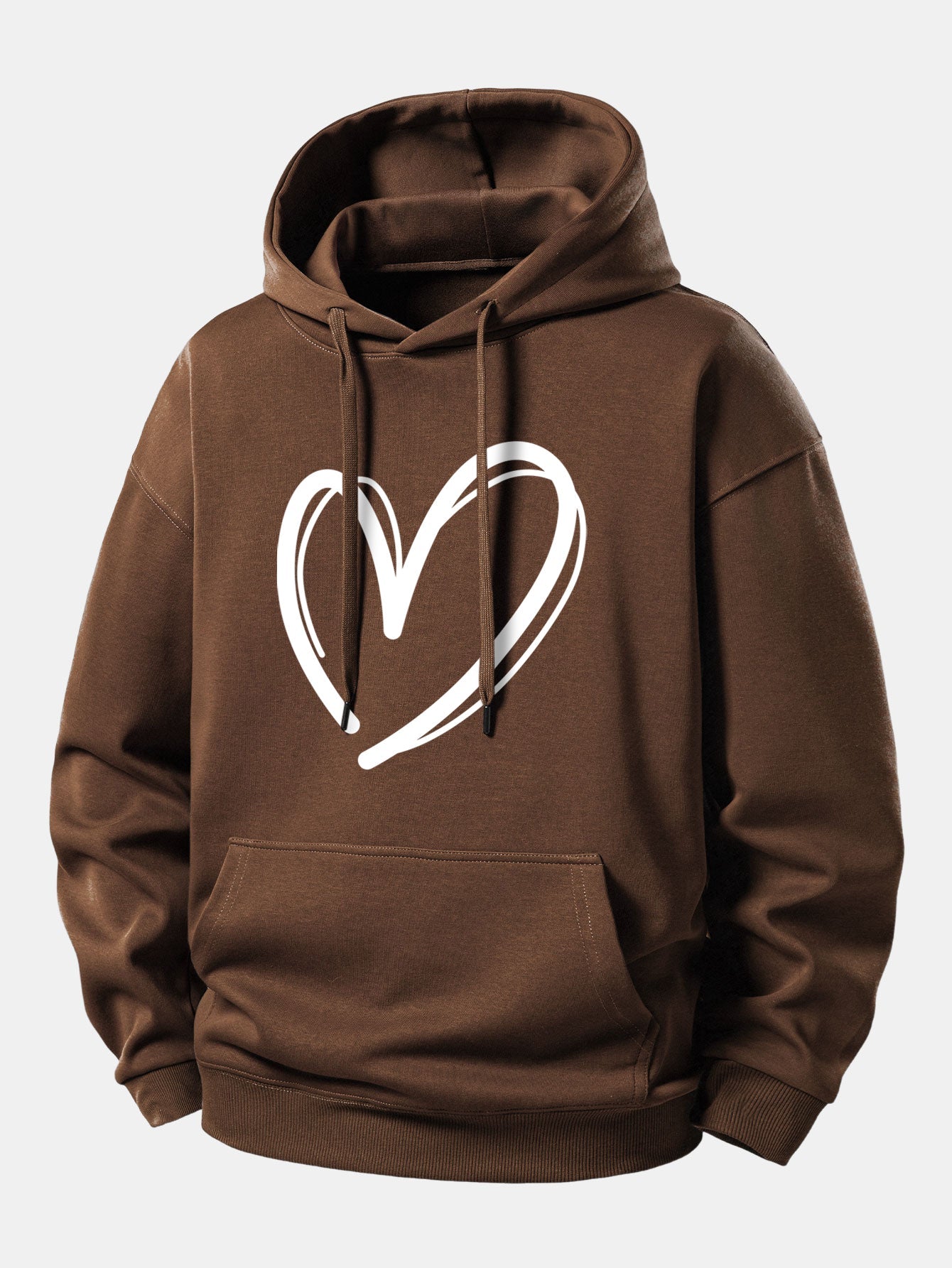 Heart Print Relax Fit Hoodie