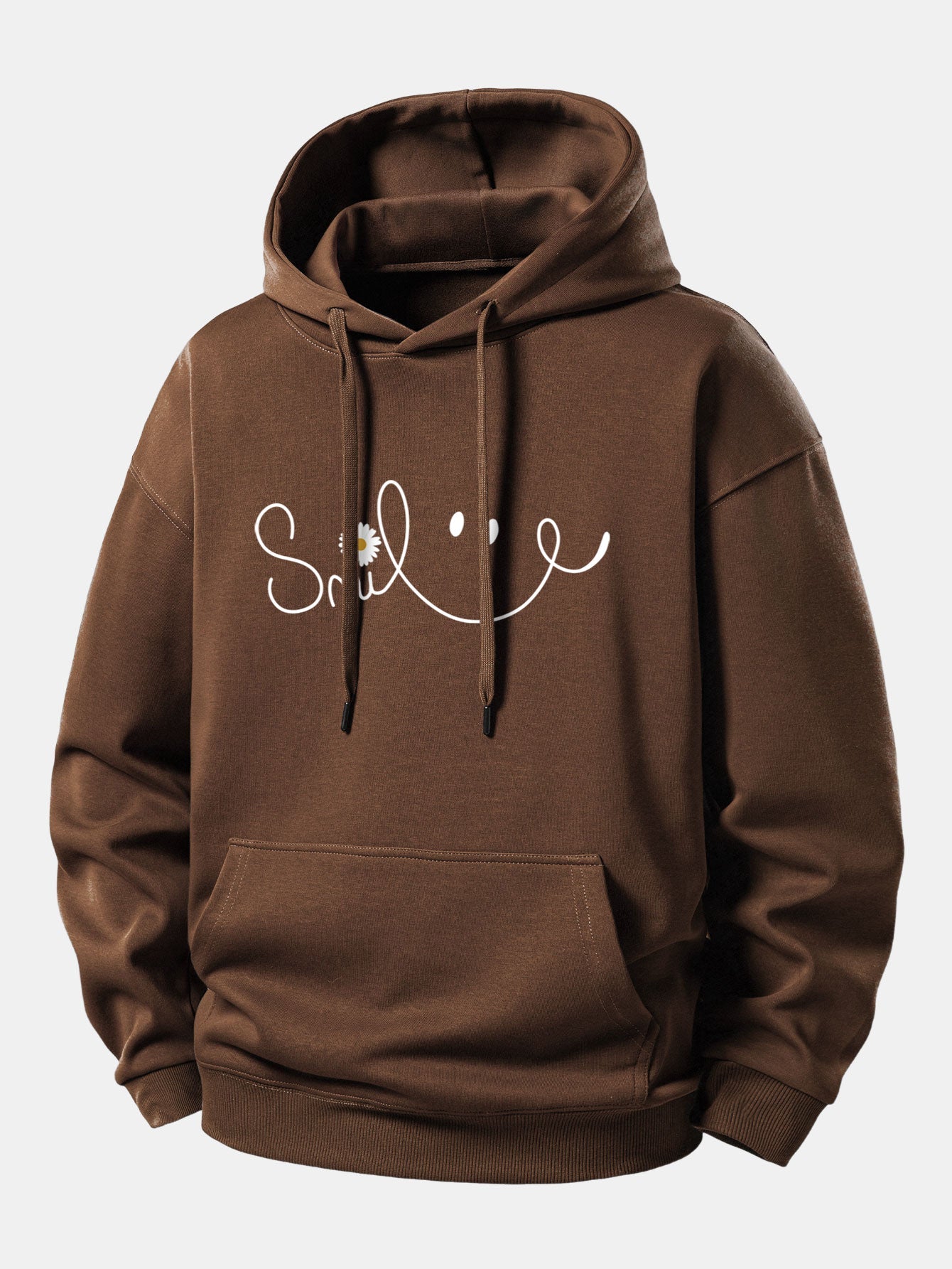 Smiley Face Print Relax Fit Hoodie
