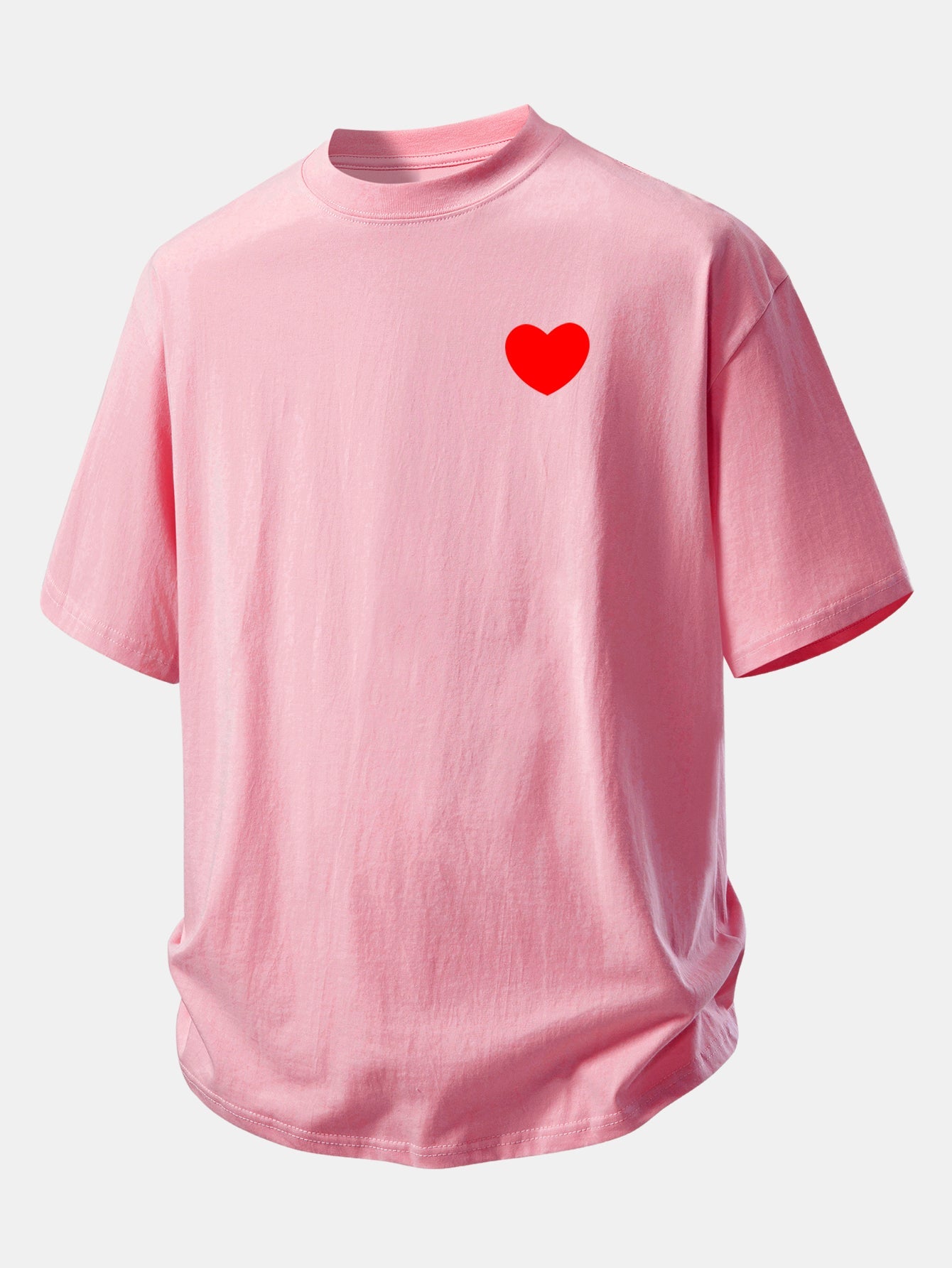Relax Fit Heart Print Cotton T-Shirt