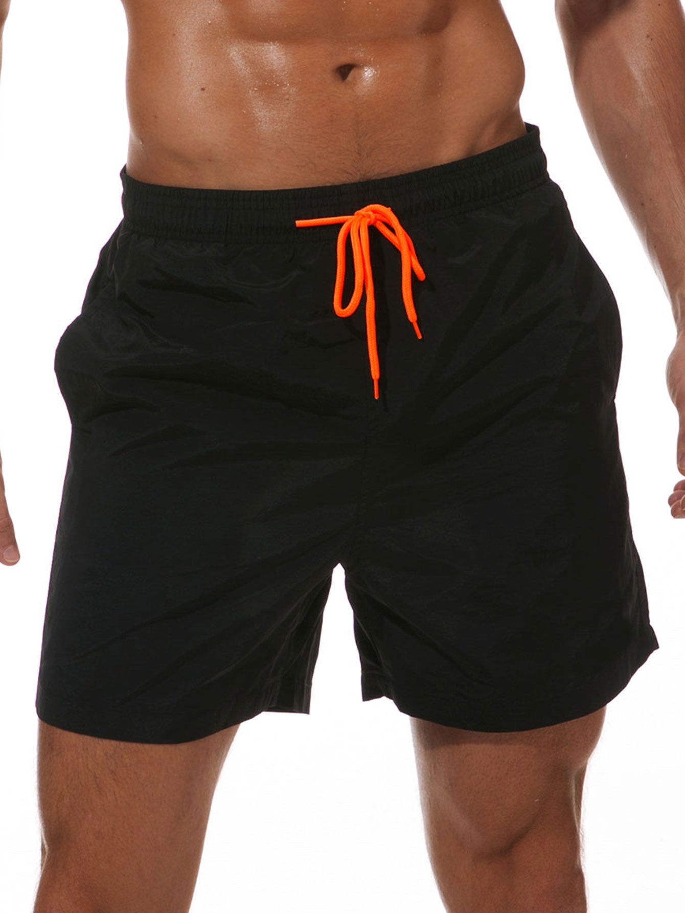 Man Mid Length Drawstring Swim Shorts