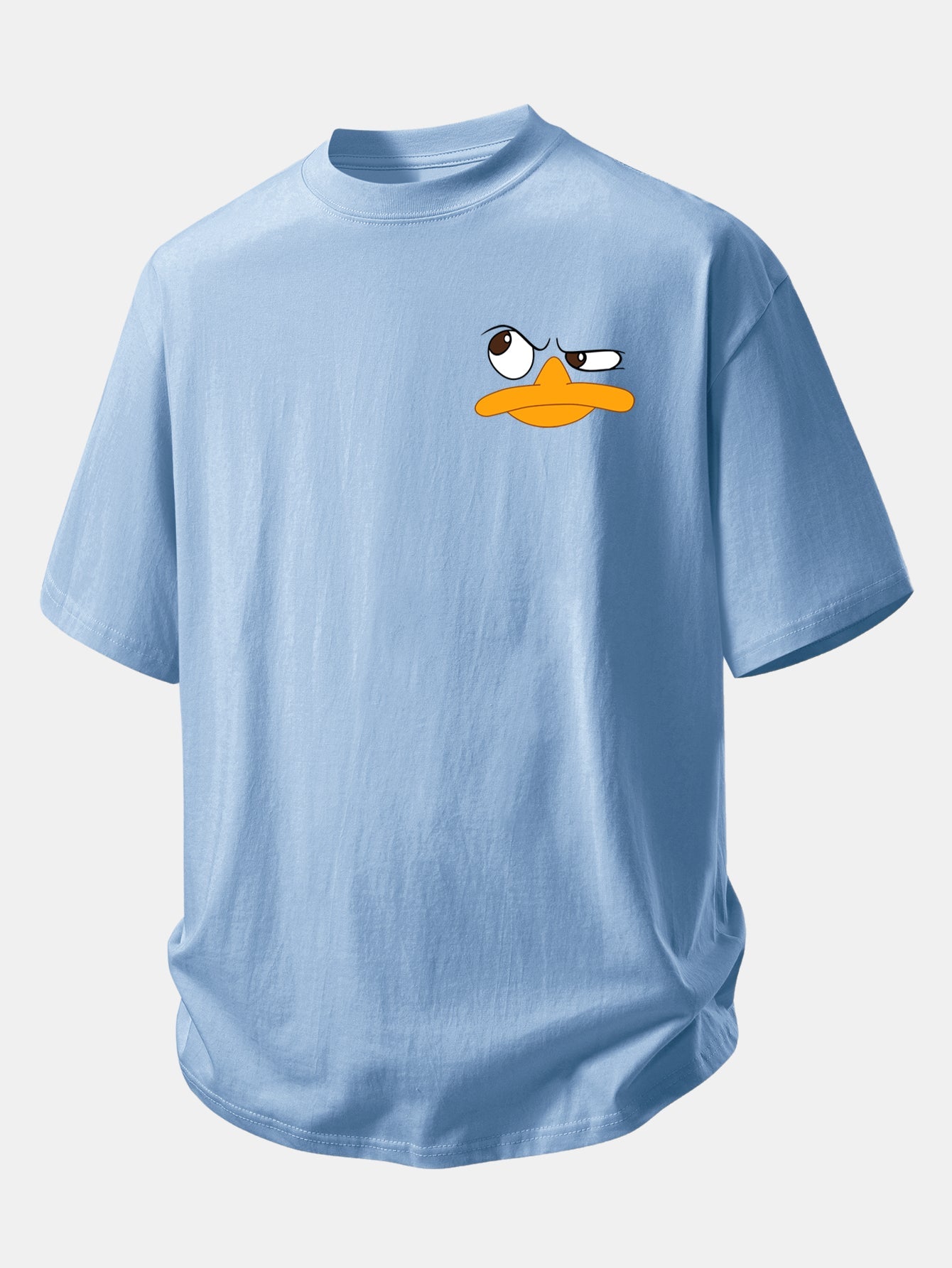Relax Fit Emoji Duck Print Cotton T-Shirt