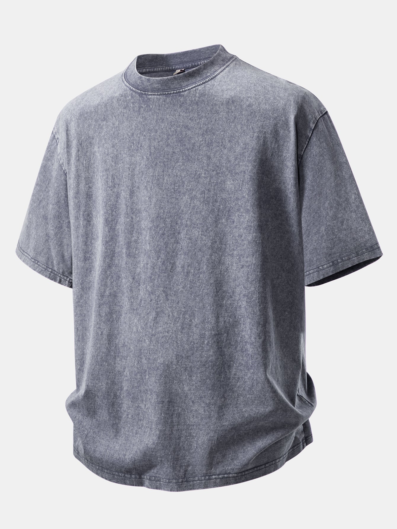 Basic Washed Distressed Drop Shoulder Oversize T-Shirt