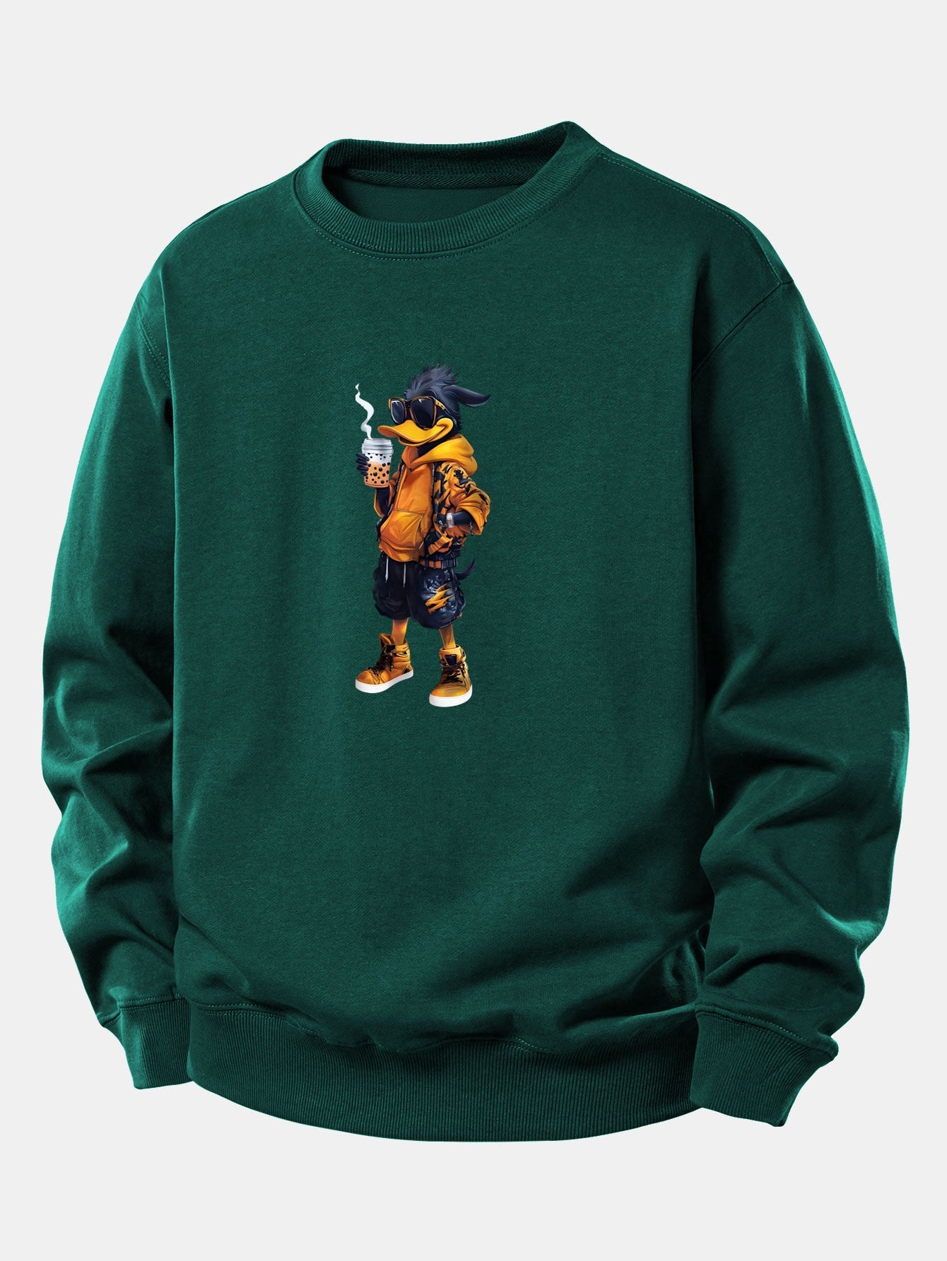 Cartoon Duck Print Relax Fit Sweatshirt