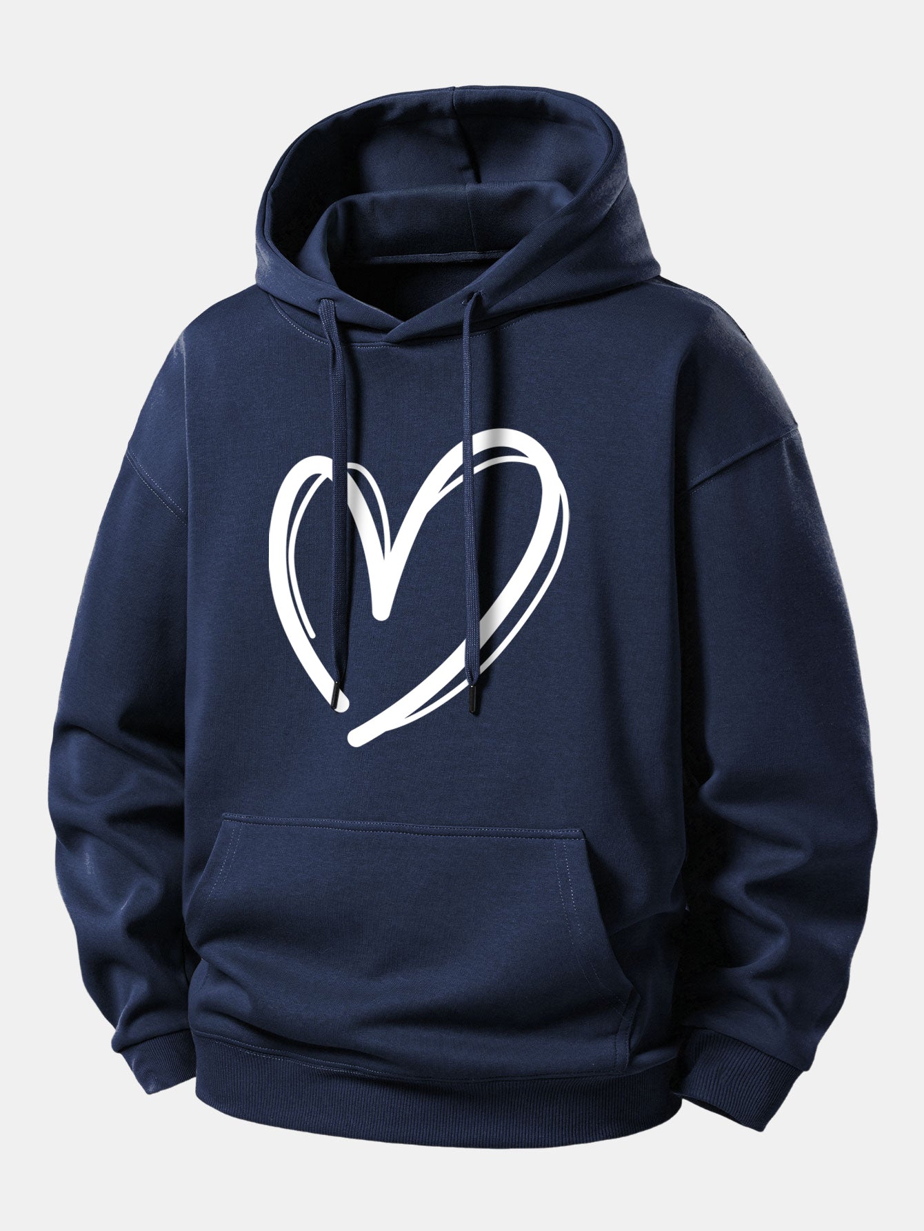 Heart Print Relax Fit Hoodie