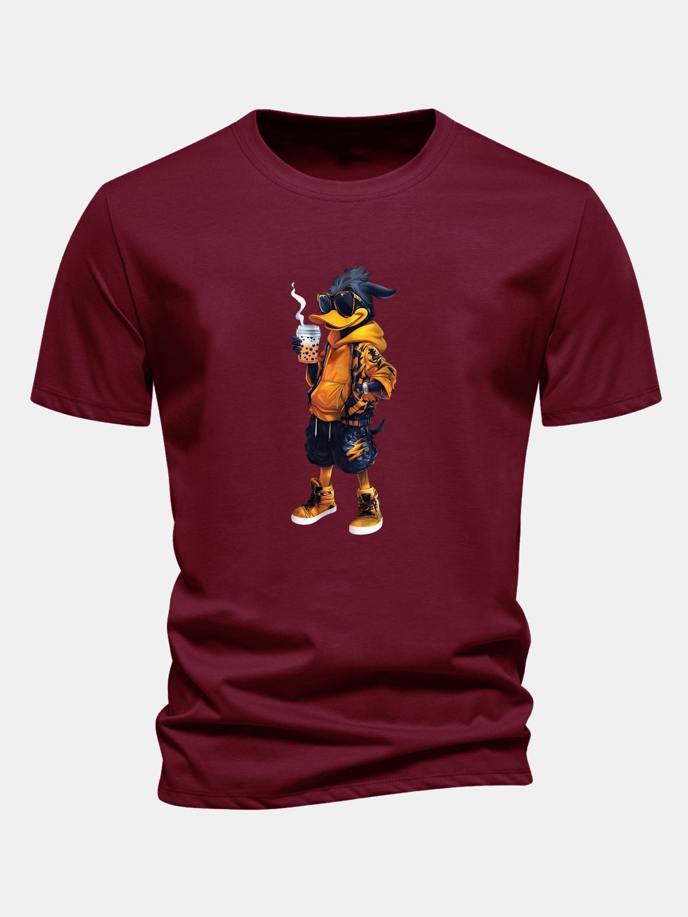 Regular Fit Carton Duck Print Cotton T-Shirt