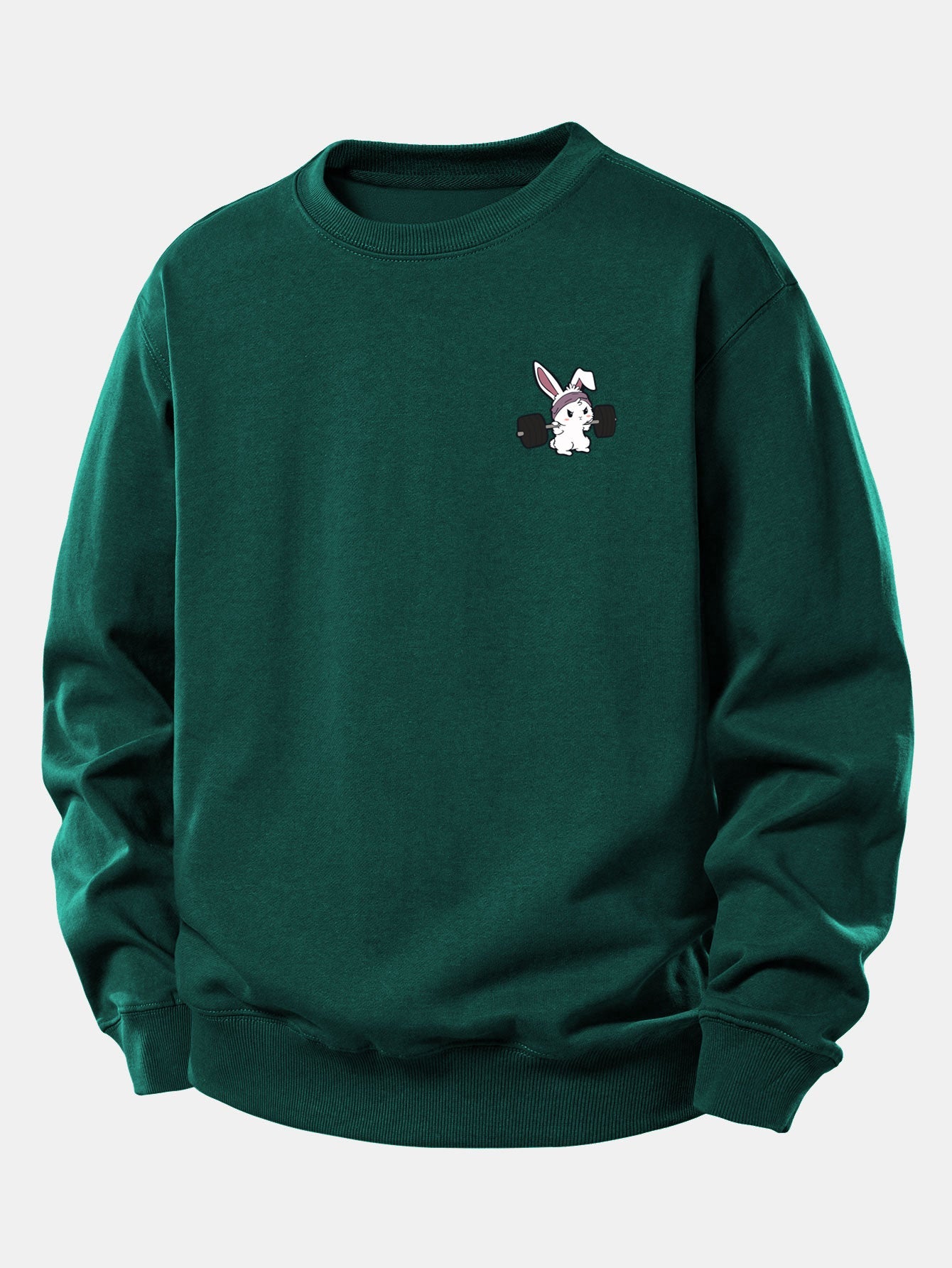 Fitness Rabbit Print Relax Fit Sweatshirt