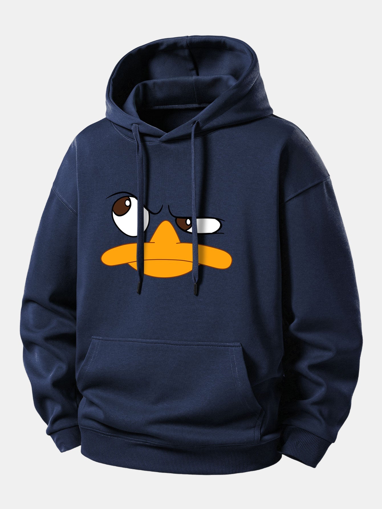 Emoji Duck Print Relax Fit Hoodie