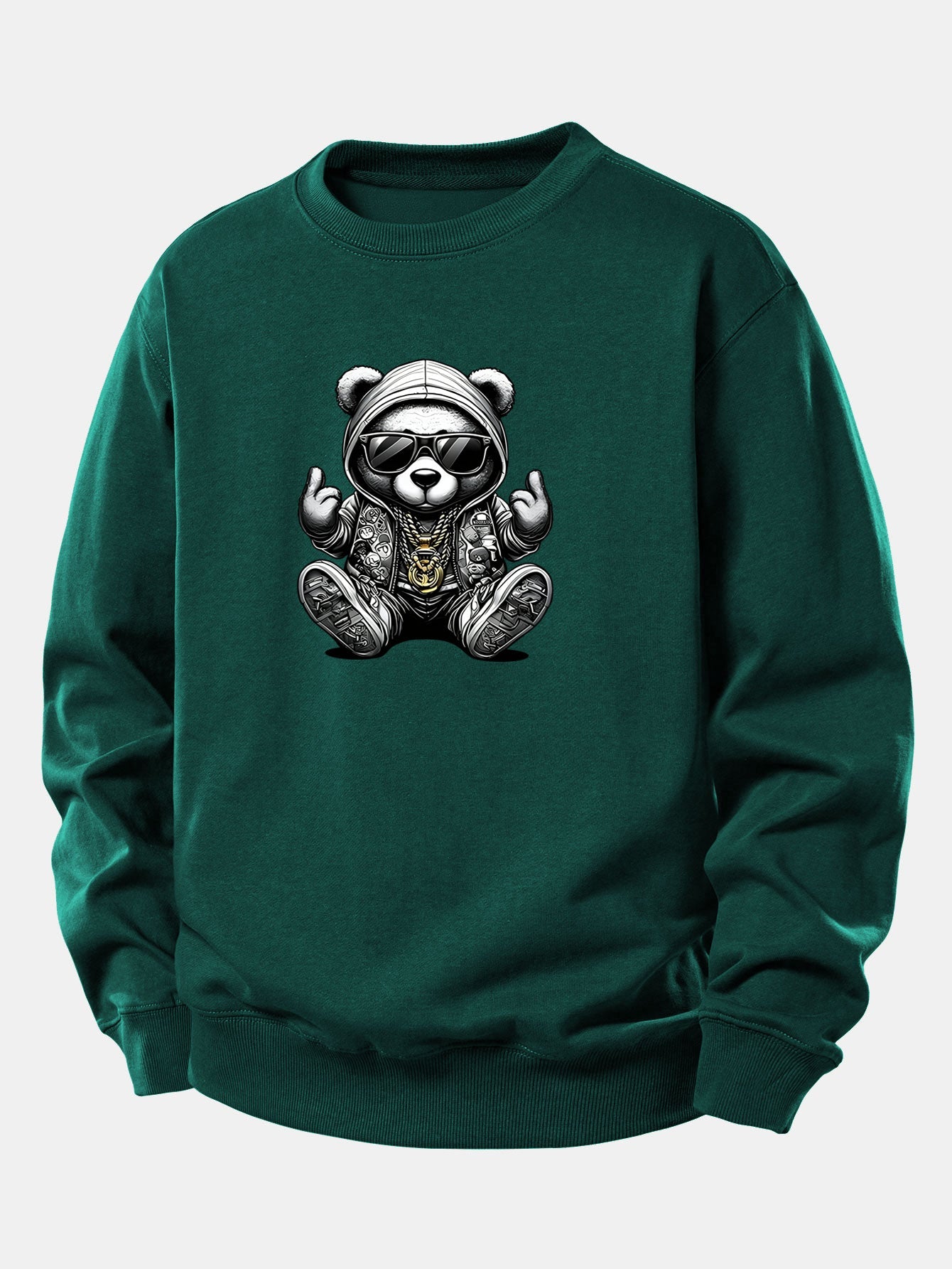 Hip Hop Bear Print Relax Fit Sweatshirt