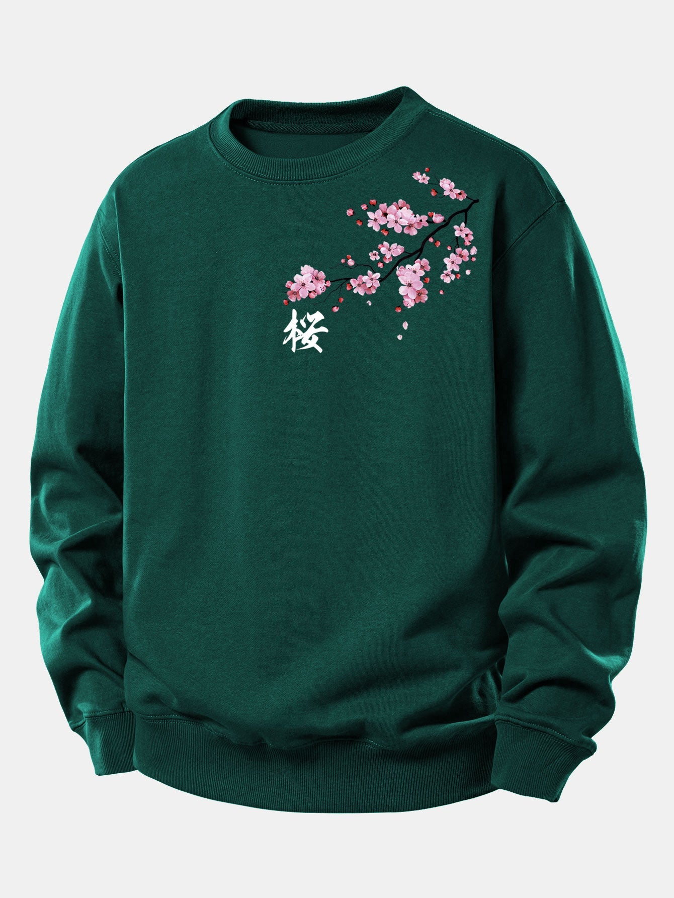 Cherry Blossoms Print Relax Fit Sweatshirt