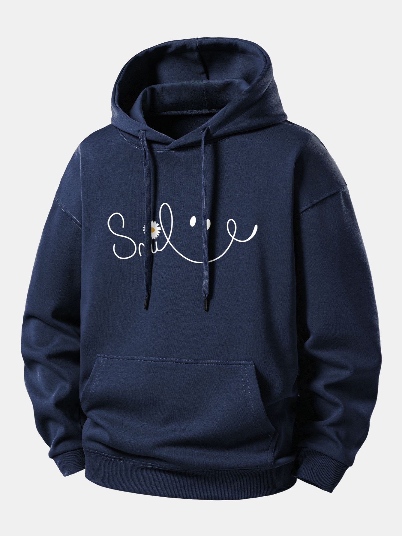 Smiley Face Print Relax Fit Hoodie