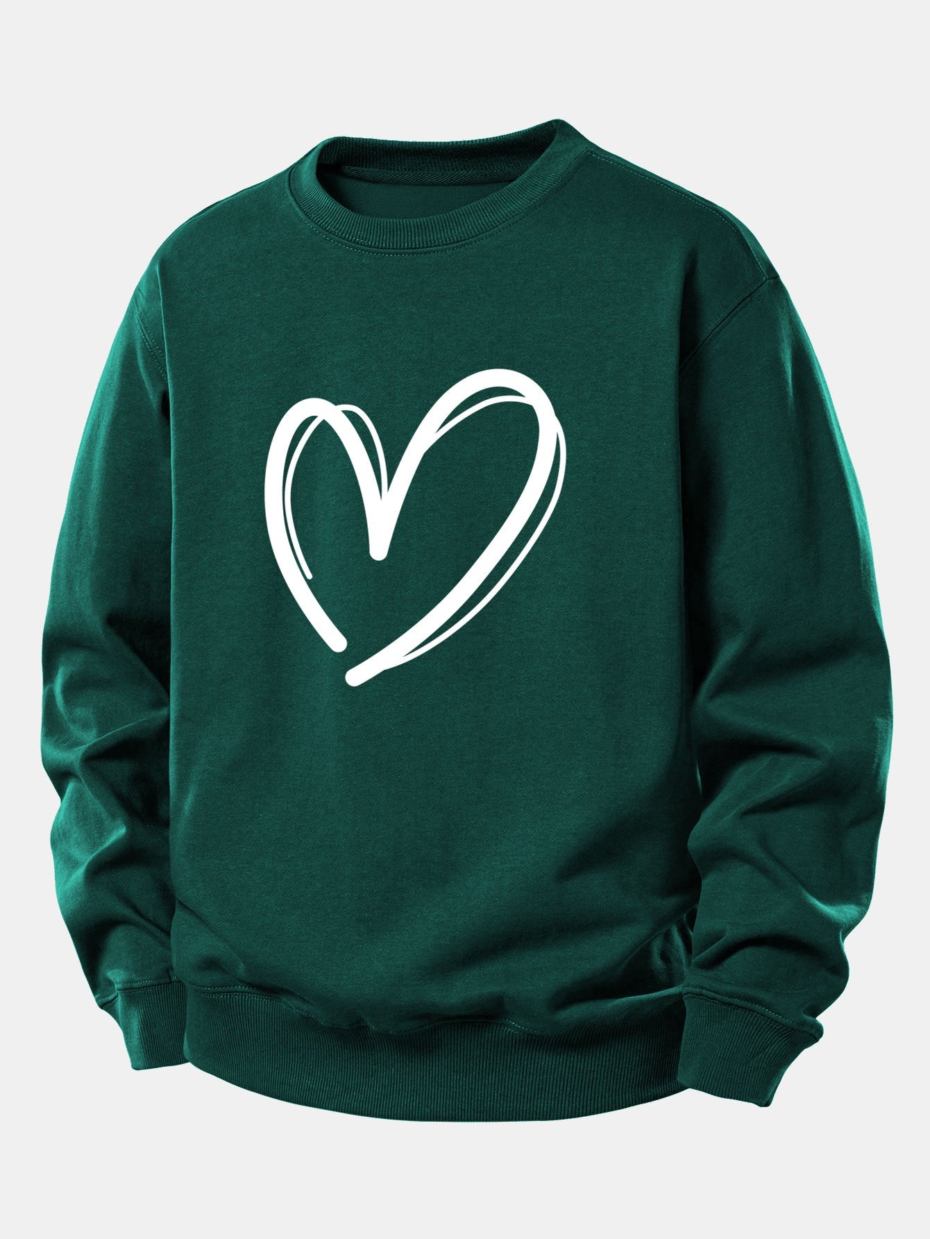 Heart Print Relax Fit Sweatshirt