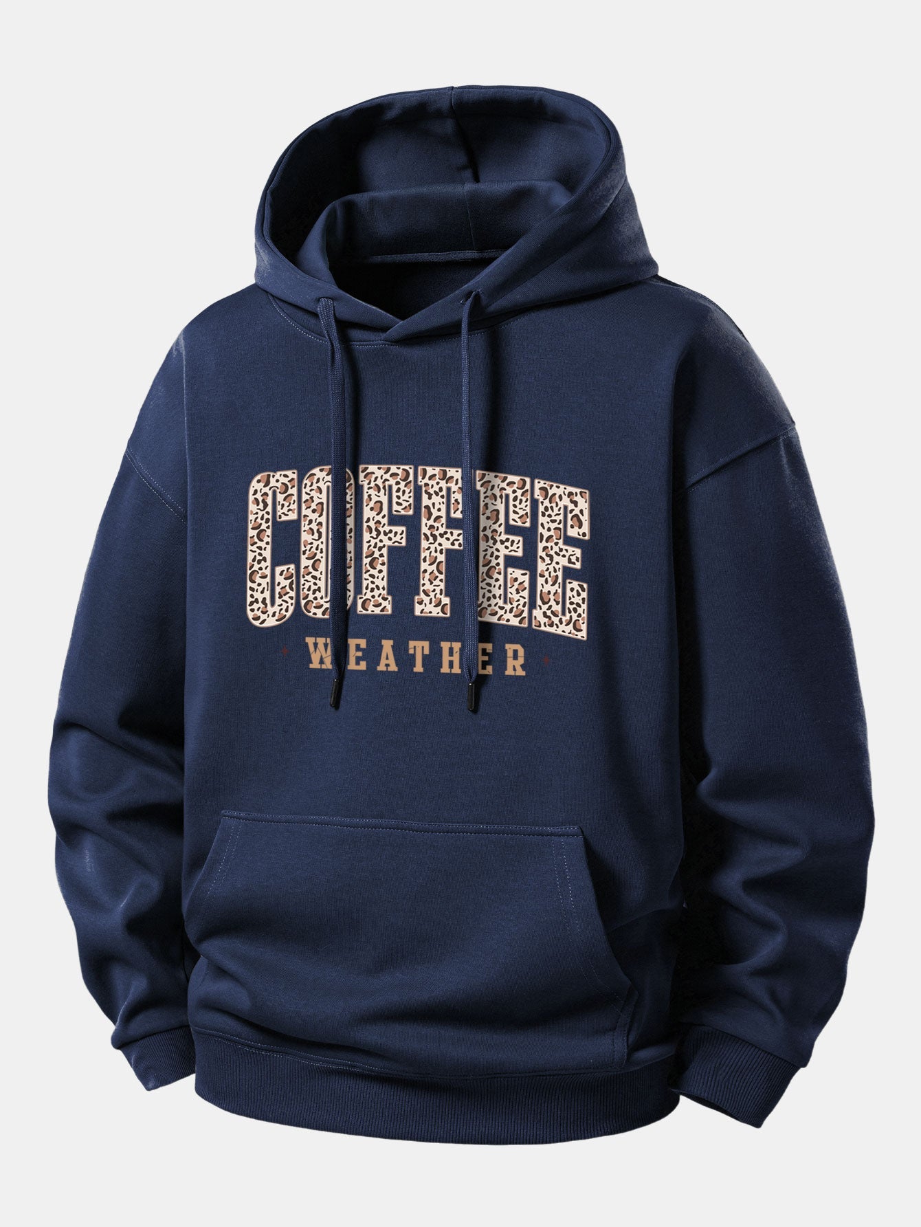Leopard Coffee Weather Print Relax Fit Hoodie