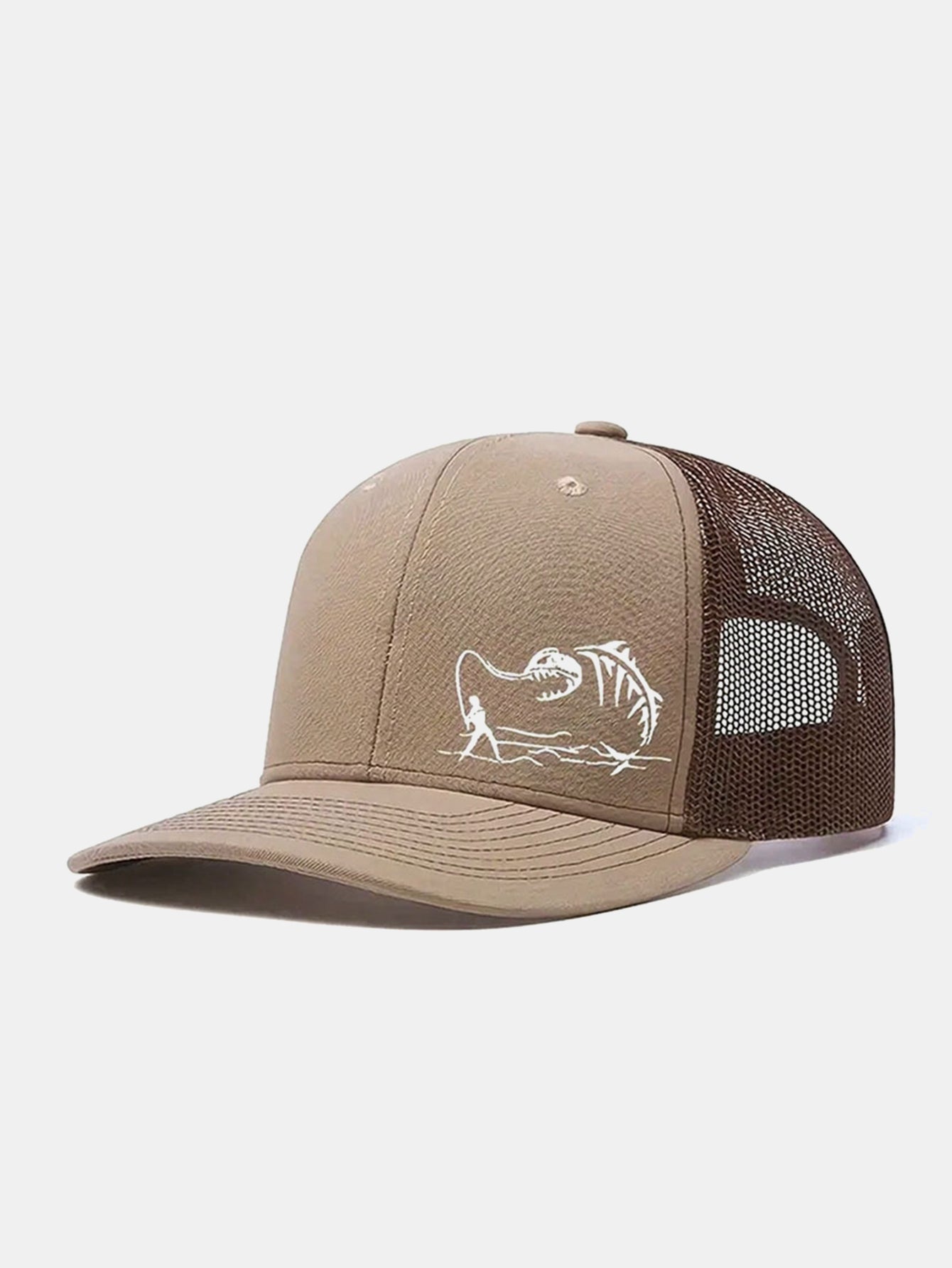 Printed Fishing Mesh Baseball Cap Suitable For Outdoor Vacations Camping