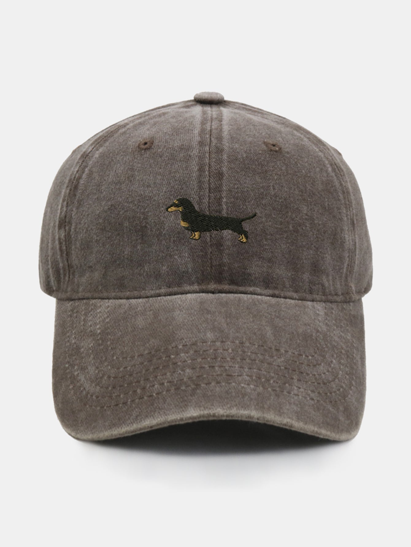 Vintage Cute Cartoon Dachshund Washed Baseball