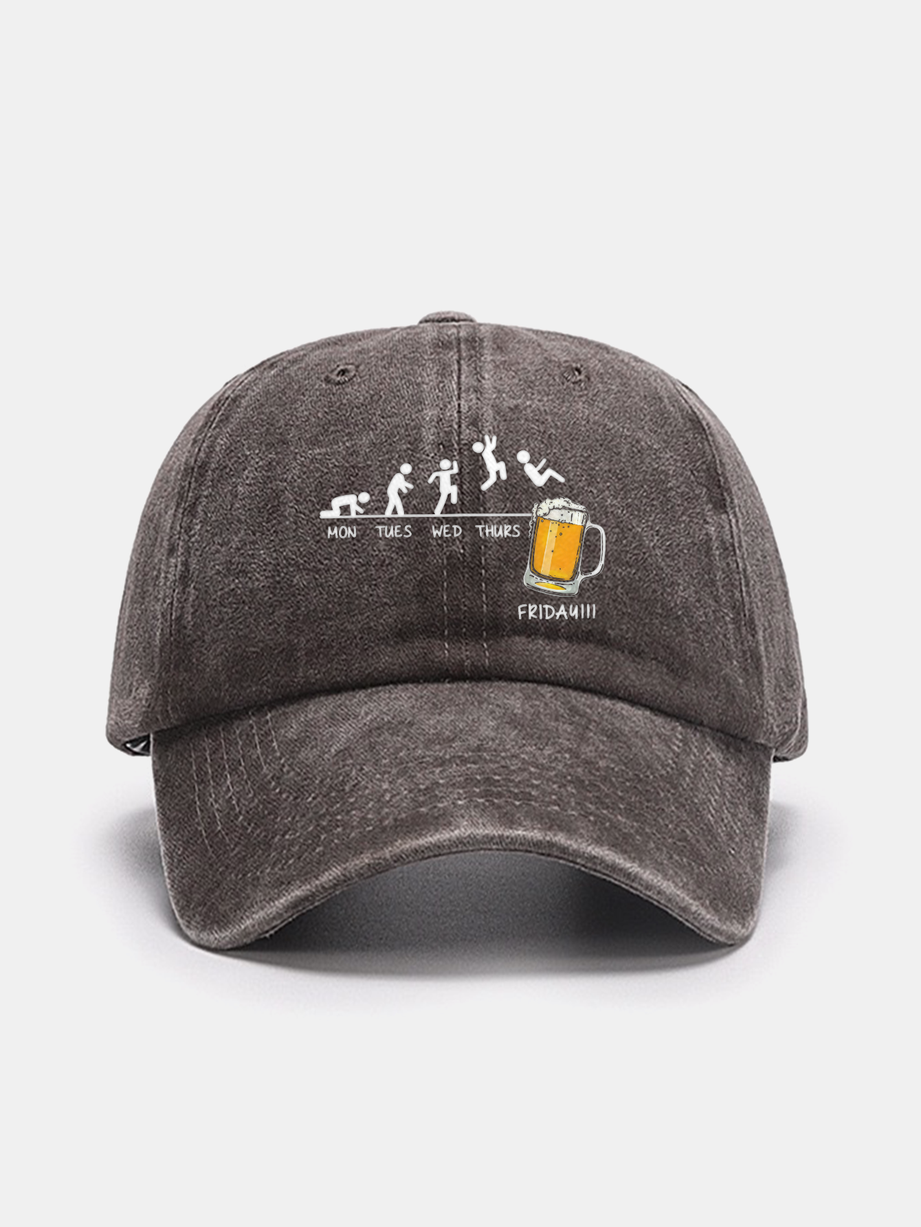 Beer Weekly Plan Print Washed Baseball Cap