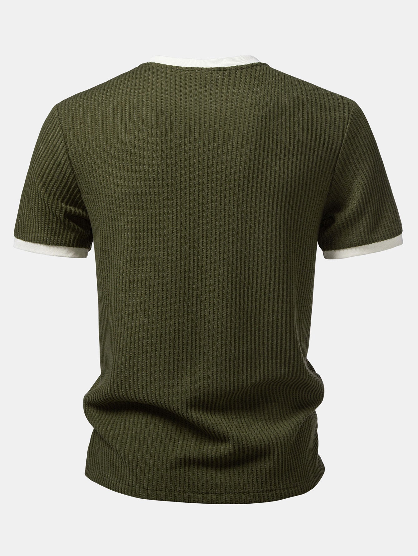 Contrast Waffle T-Shirt With Pocket & Drawstring Knitted Waffle Pants