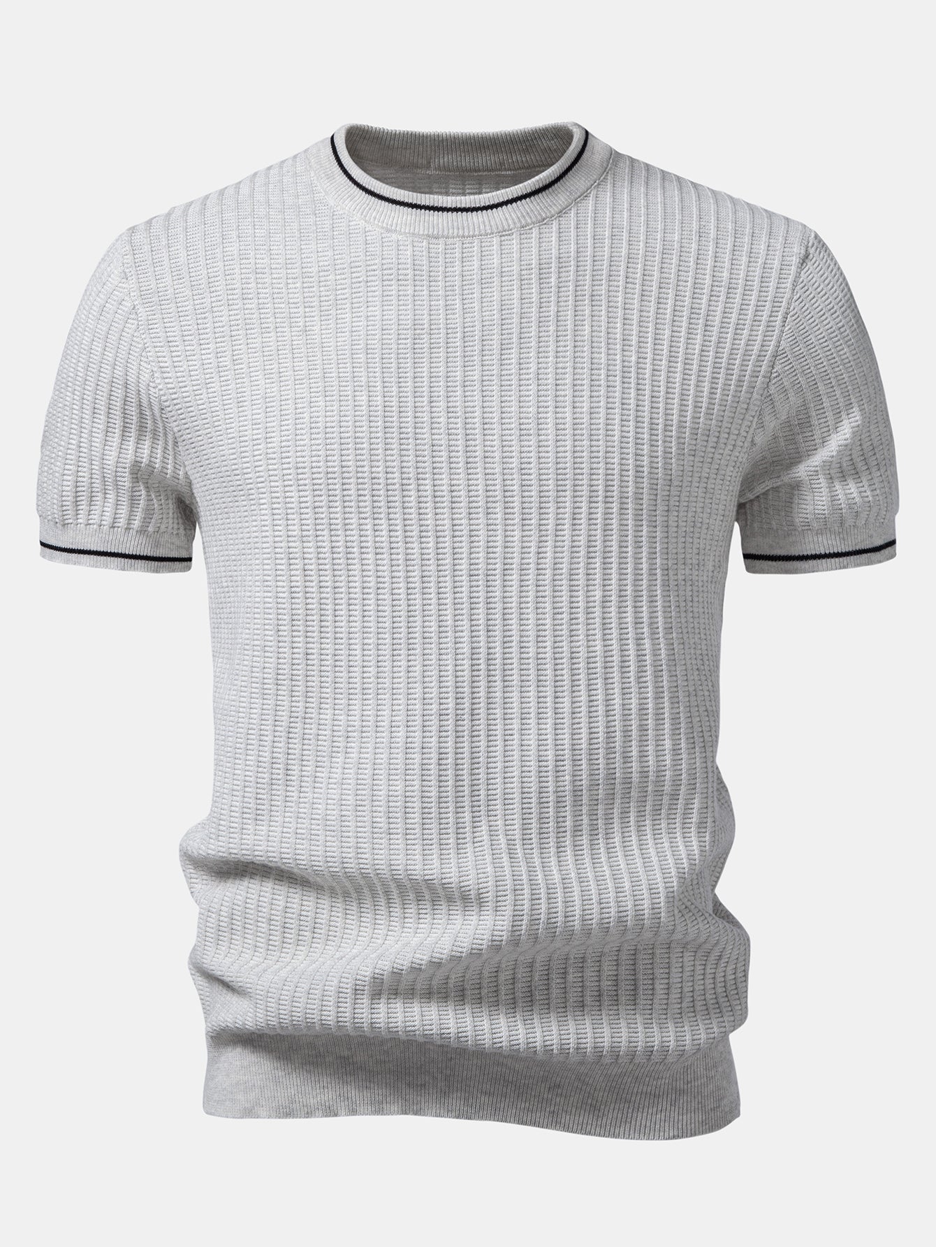 Contrast Trim Waffle Knit T-Shirt