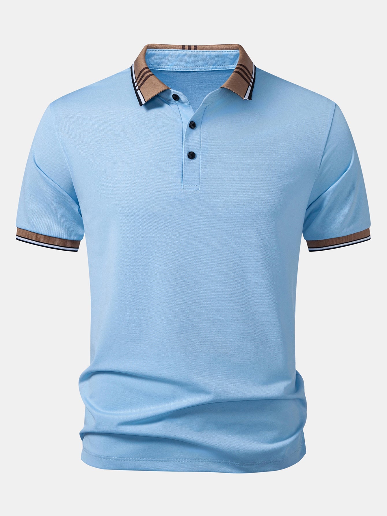Contrast Striped Collar Polo