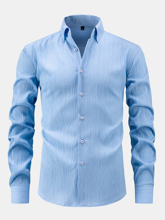 Long Sleeve Crinkle Button Up Shirt