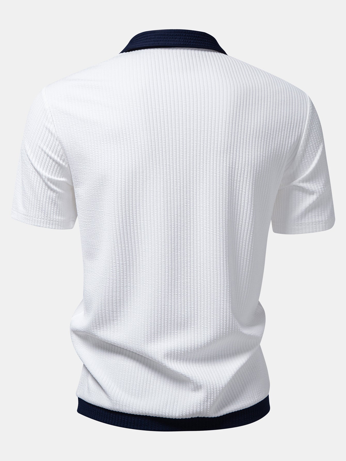Contrast Ribbed Button Up Shirt