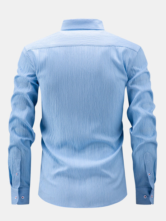 Long Sleeve Crinkle Button Up Shirt