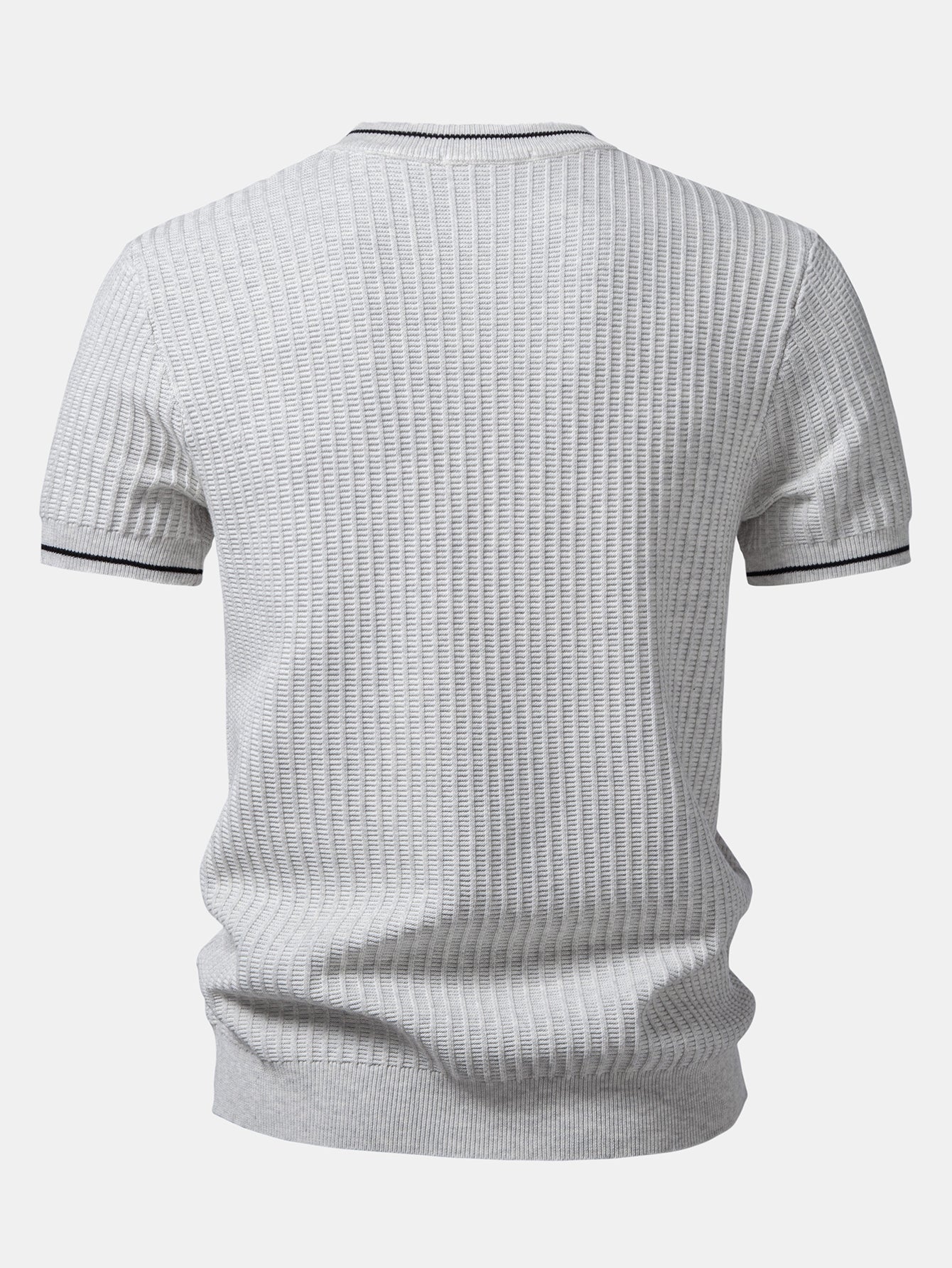 Contrast Trim Waffle Knit T-Shirt
