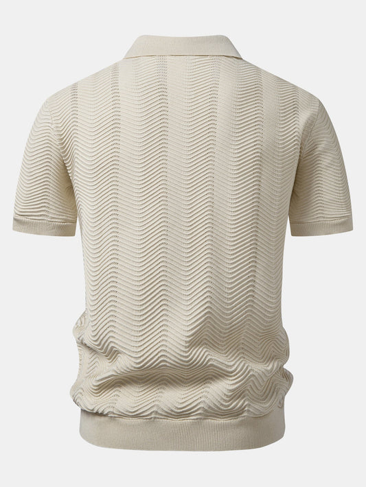 Wave Johnny Collar Knit Polo