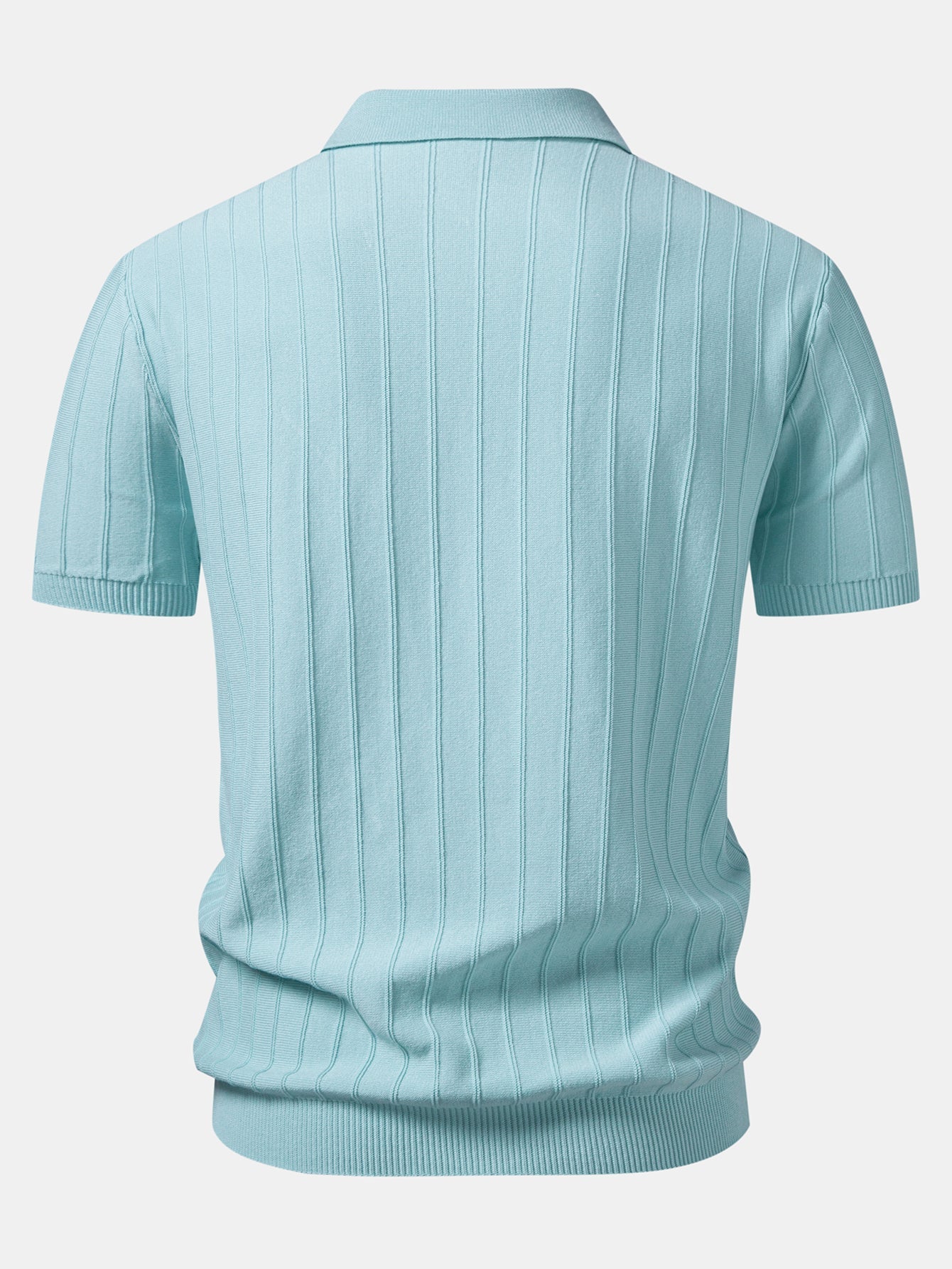 Stripe Johnny Collar Knit Polo