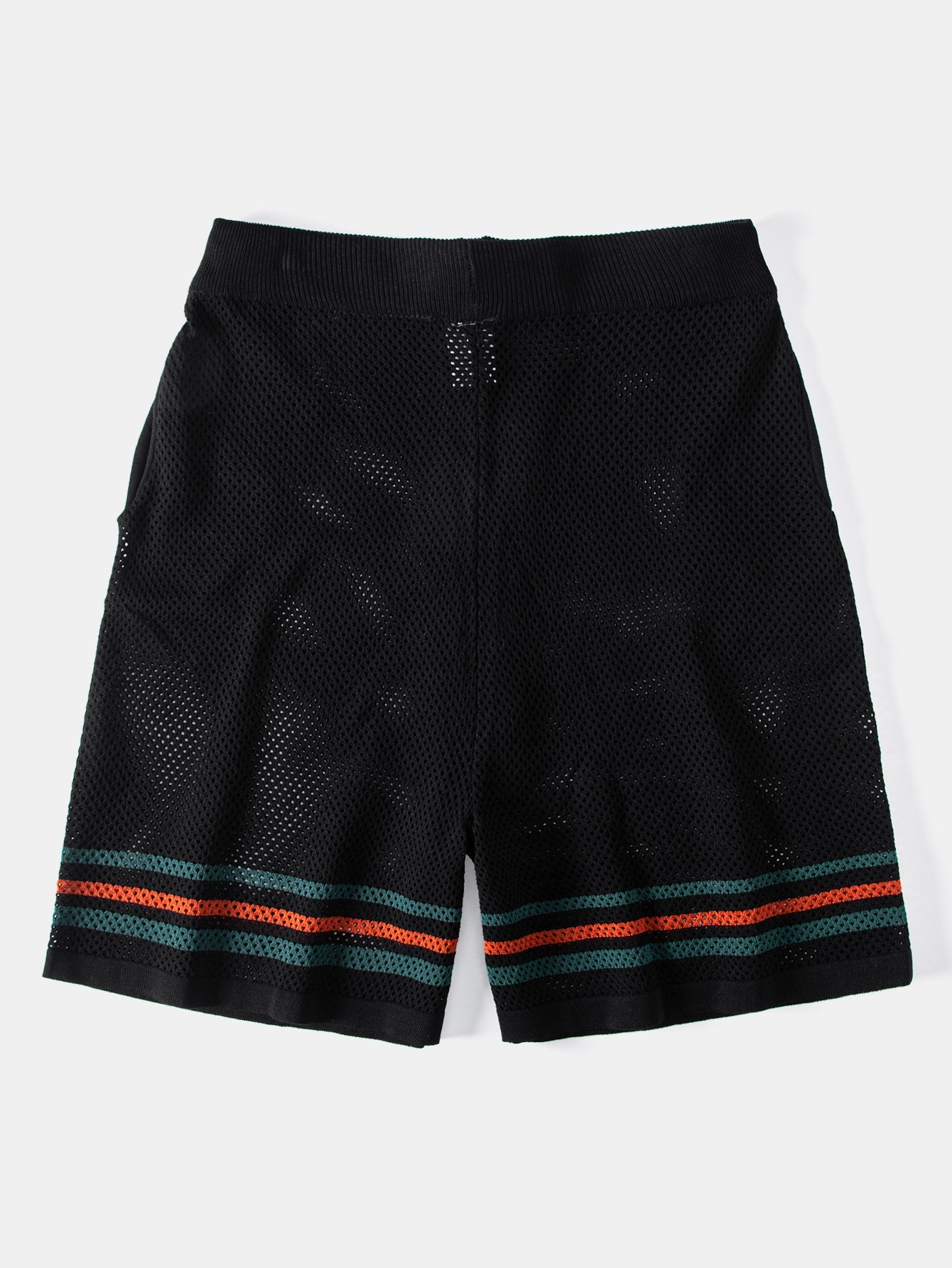 Stripe Button Up Open Kint Shirt & Drawstring Shorts