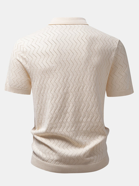 Zig Zag Open Knit Shirt