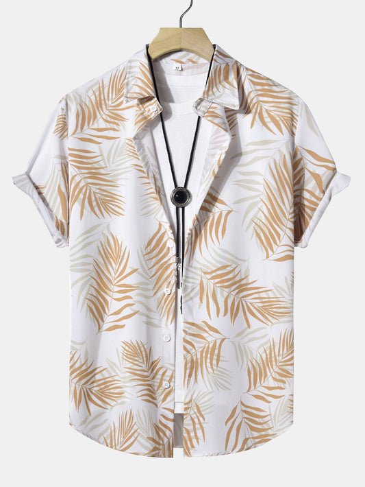 Leaf Print Button Up Shirt
