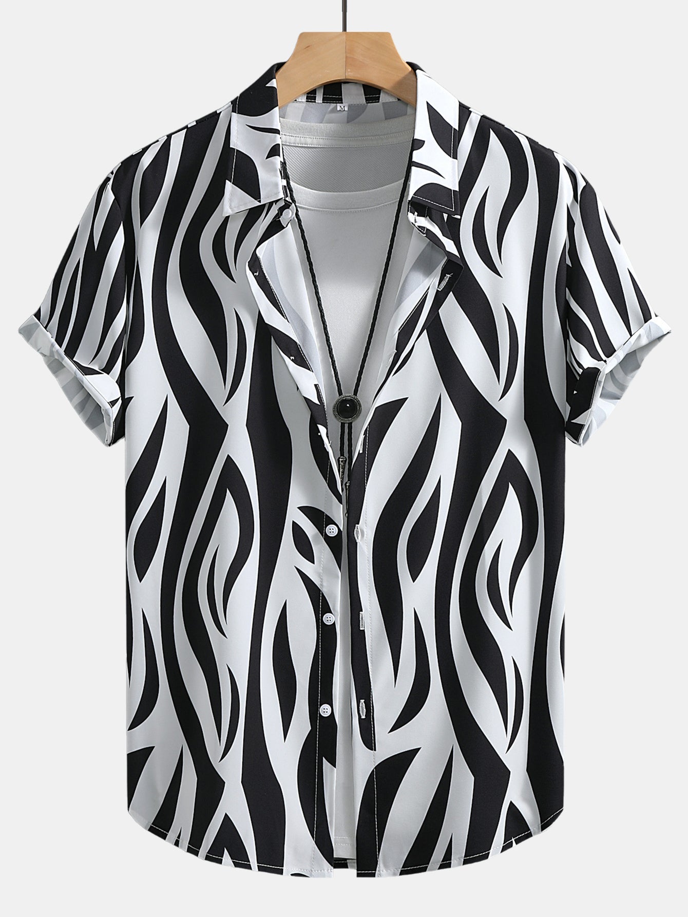 Abstract Print Button Up Shirt
