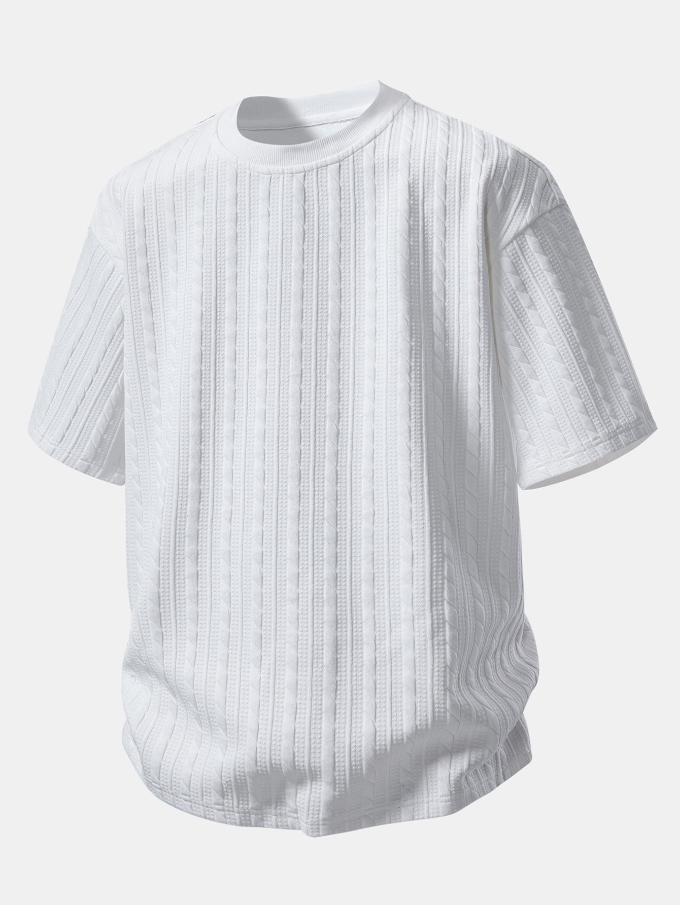 Relax Fit Twisted Jacquard T-Shirt & Twisted Jacquard Drawstring Shorts