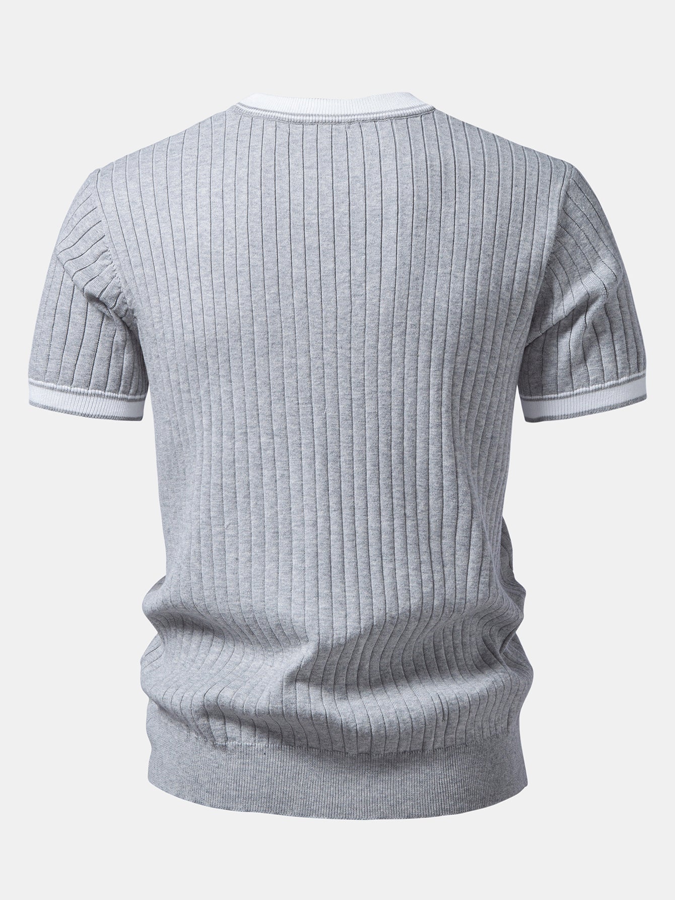 Contrast Trim Crew Neck Knit T-Shirt