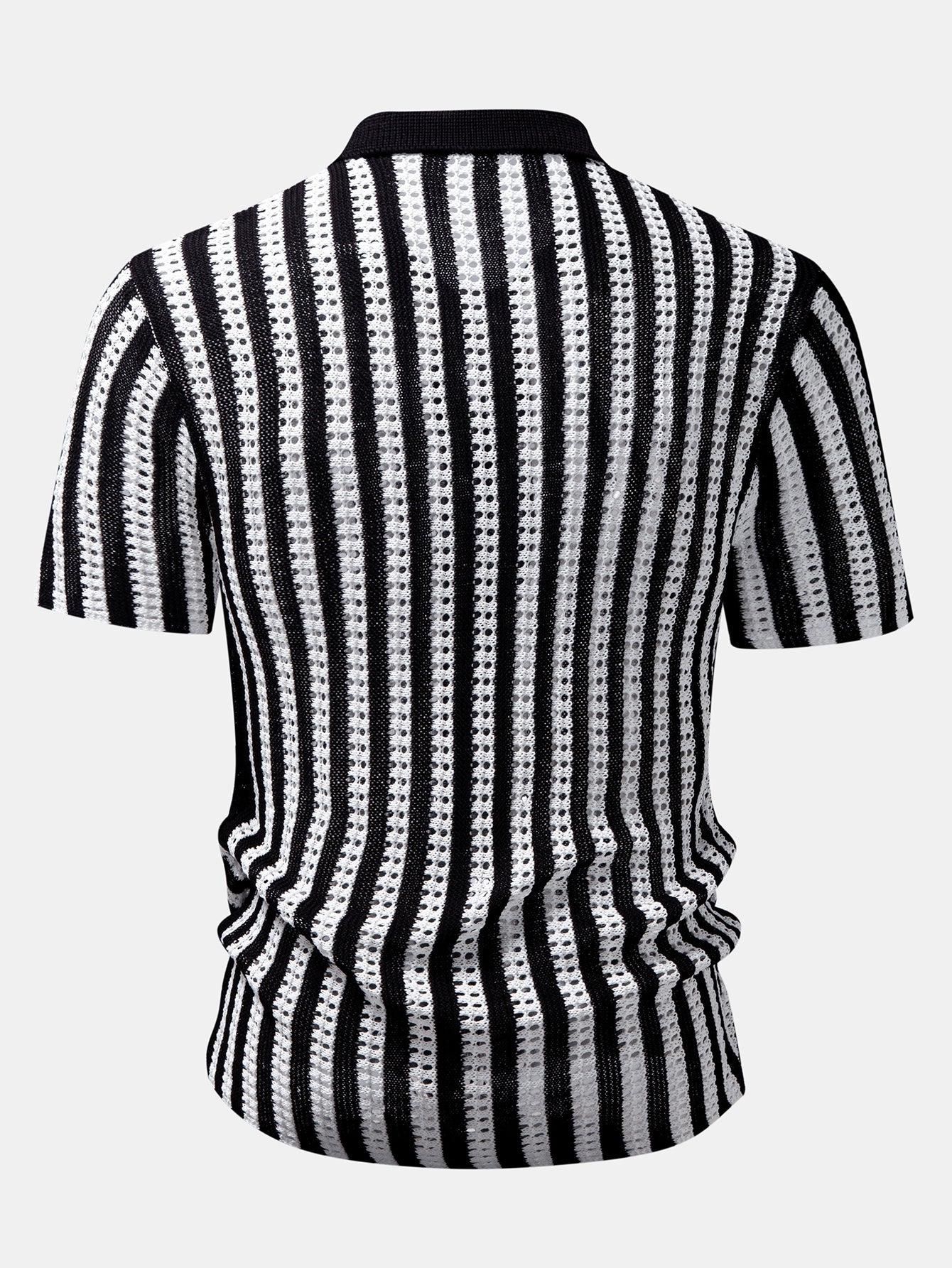 Striped Crochet Button Up Shirt