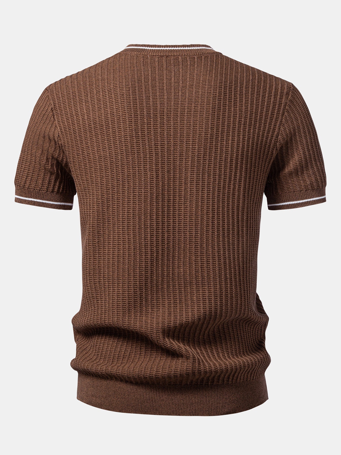 Contrast Trim Waffle Knit T-Shirt