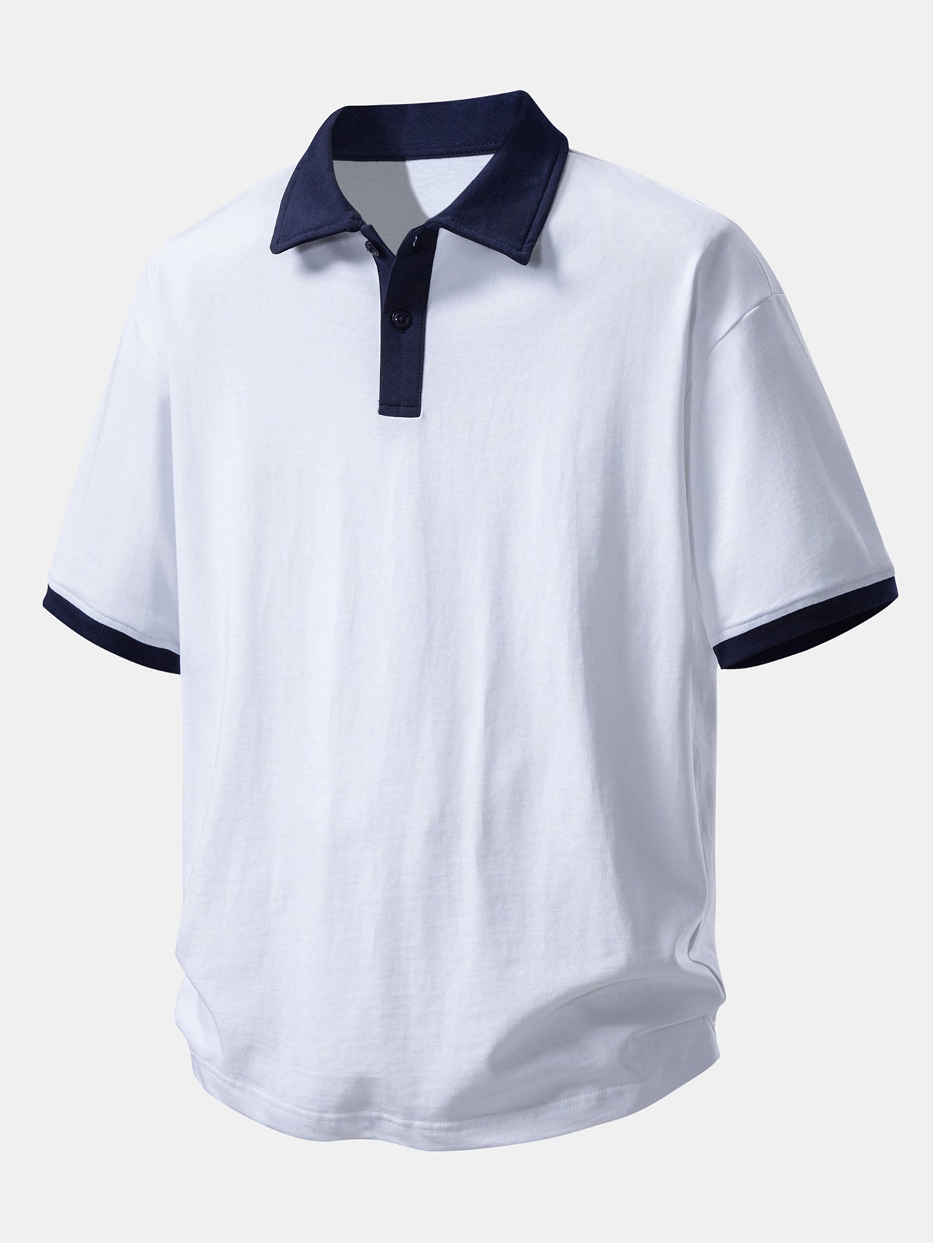 Relax Fit Contrast Cotton Polo & Cotton Drawstring 7" Shorts