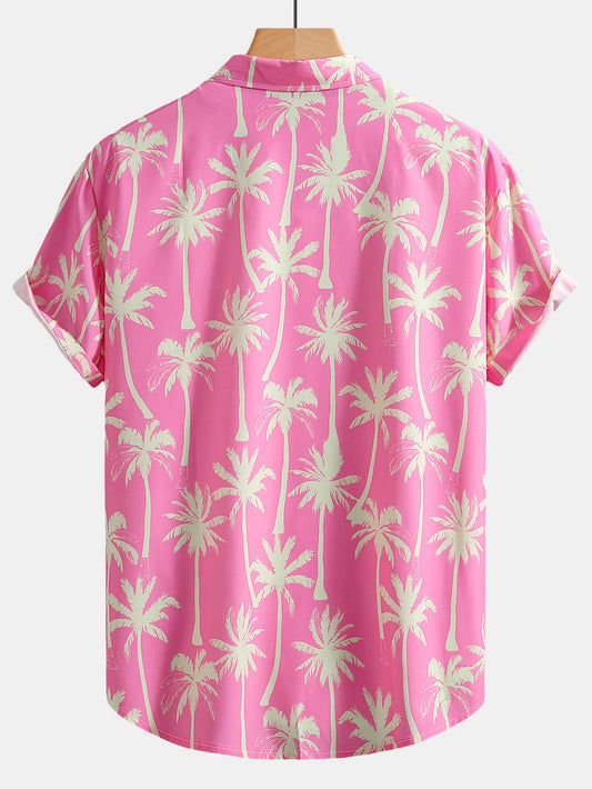 Palm Tree Print Button Up Shirt