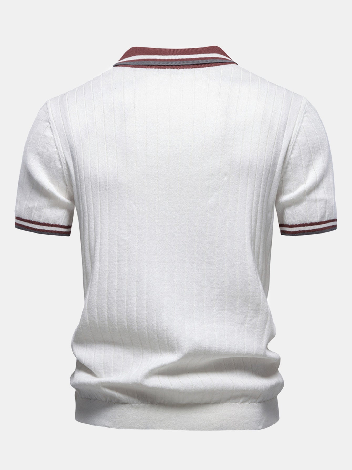 Contrast Trim Johnny Collar Polo