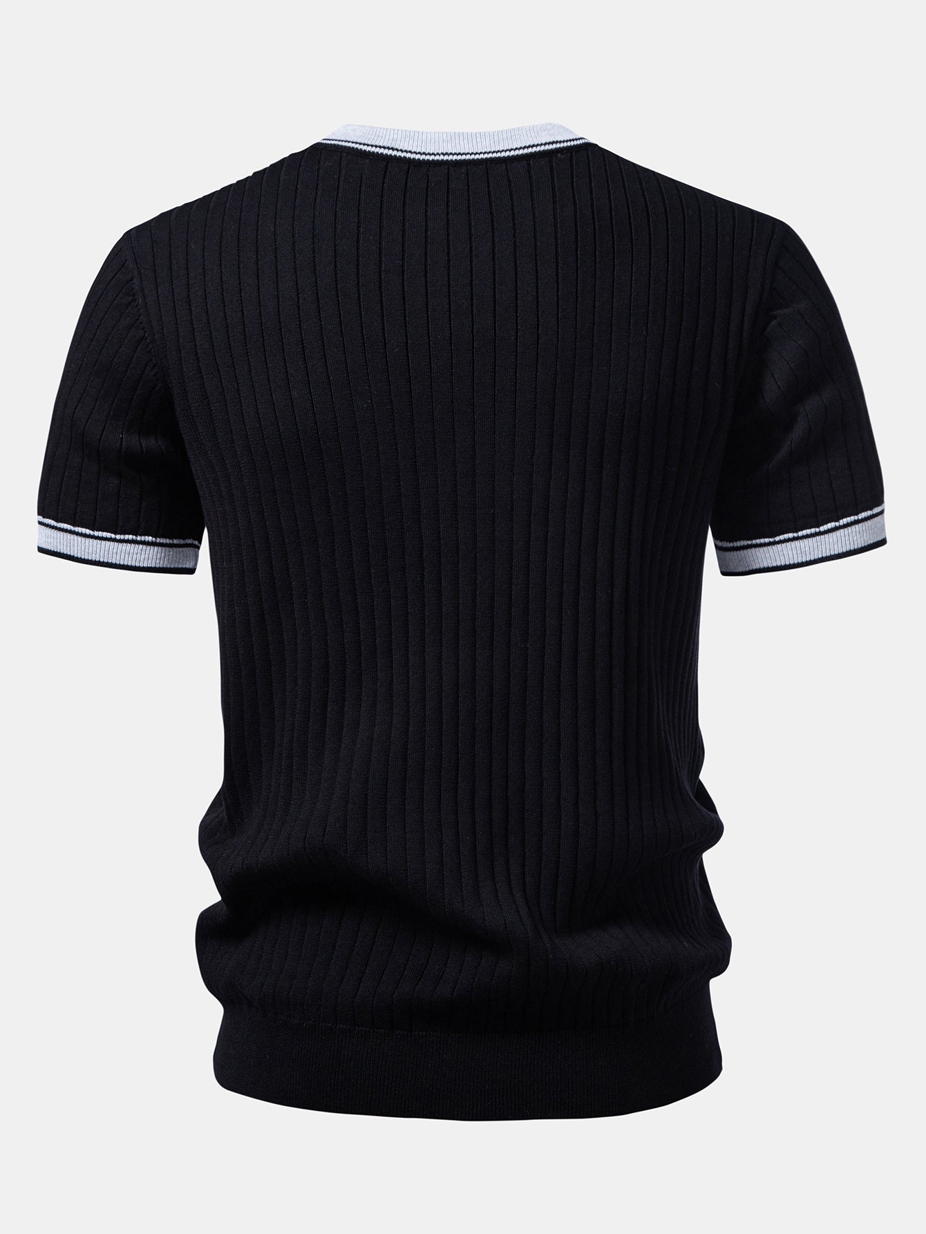 Contrast Trim Crew Neck Knit T-Shirt & Slim Fit Tapered Trousers