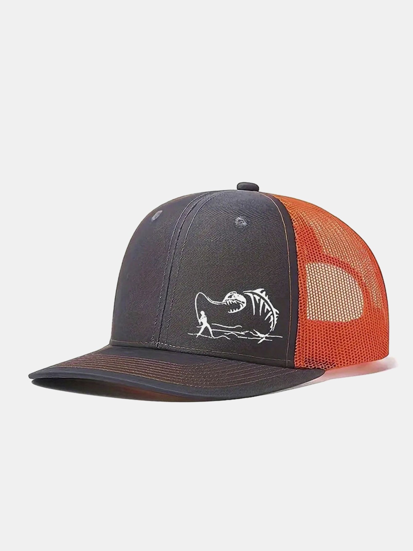 Printed Fishing Mesh Baseball Cap Suitable For Outdoor Vacations Camping