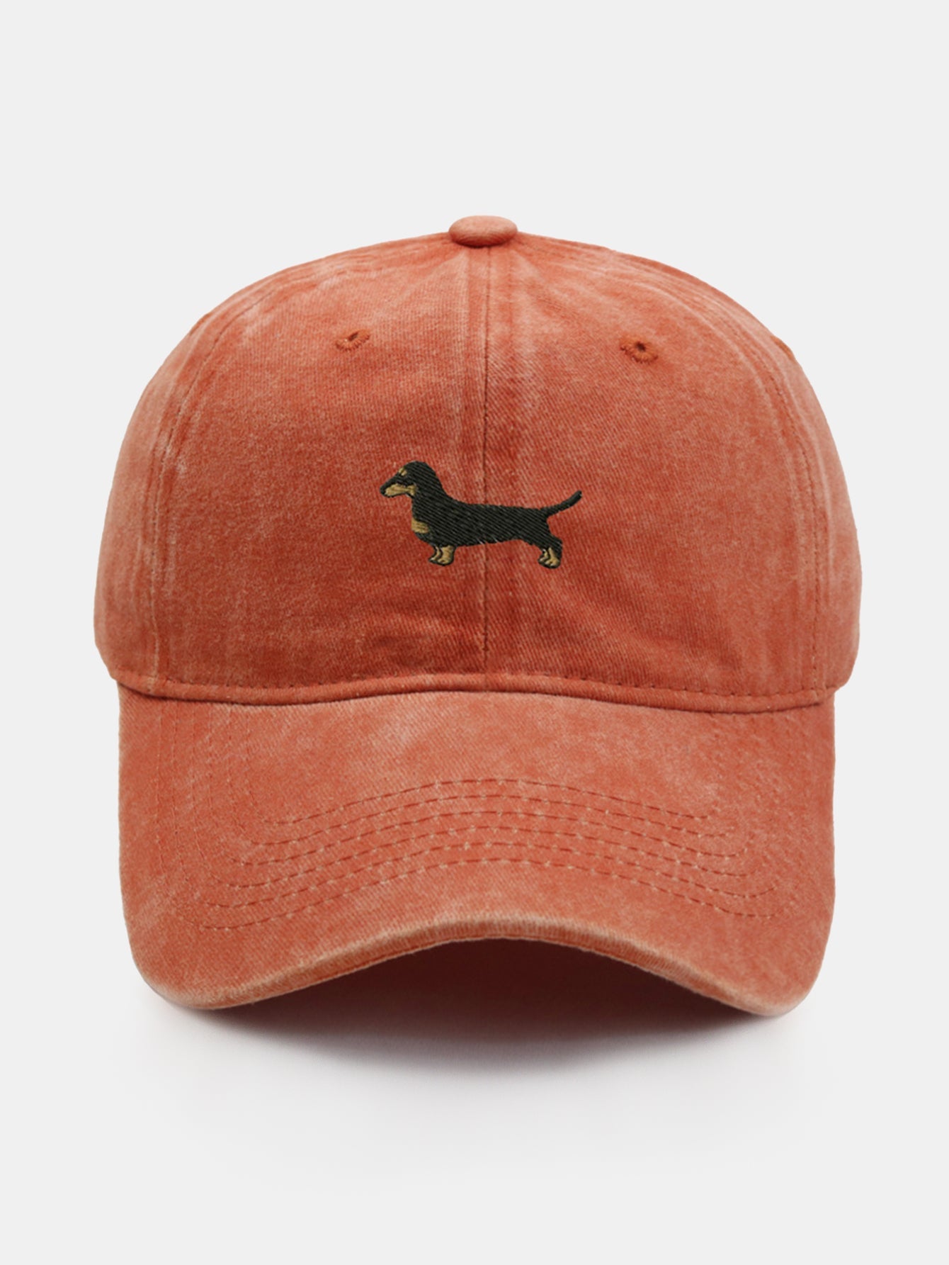 Vintage Cute Cartoon Dachshund Washed Baseball