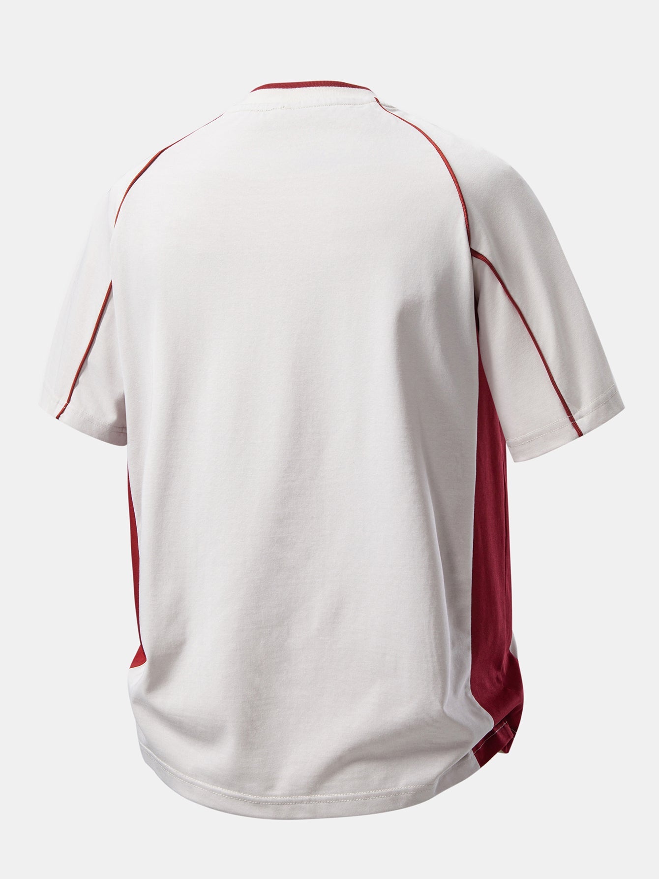 Vintage Car Print Contrast Piping V-Neck Raglan Sleeve T-Shirt