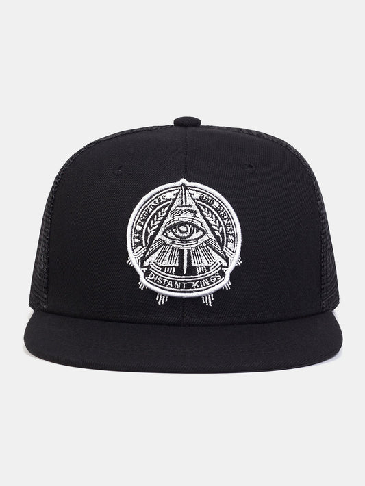 Eye Of God Embroidered Flat-brimmed Hat