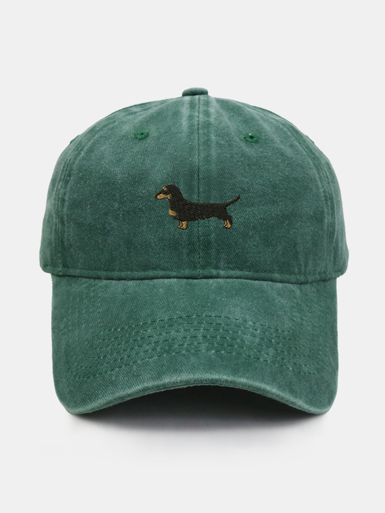 Vintage Cute Cartoon Dachshund Washed Baseball