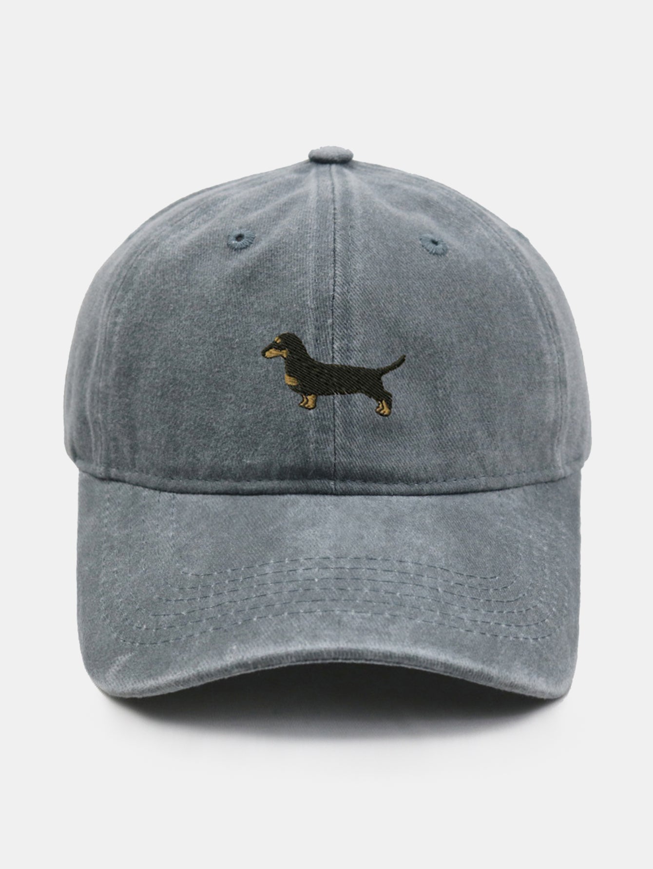 Vintage Cute Cartoon Dachshund Washed Baseball