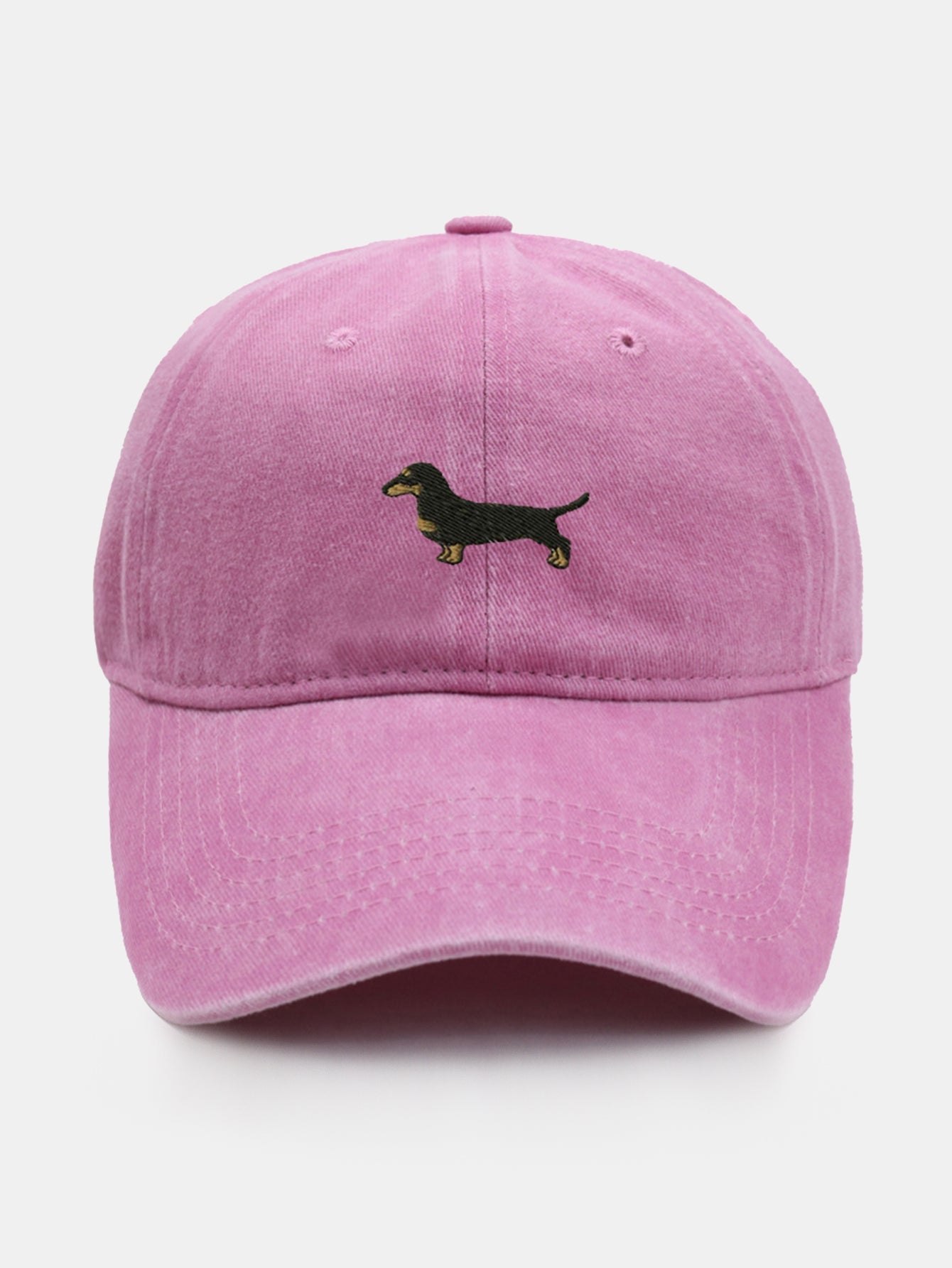 Vintage Cute Cartoon Dachshund Washed Baseball