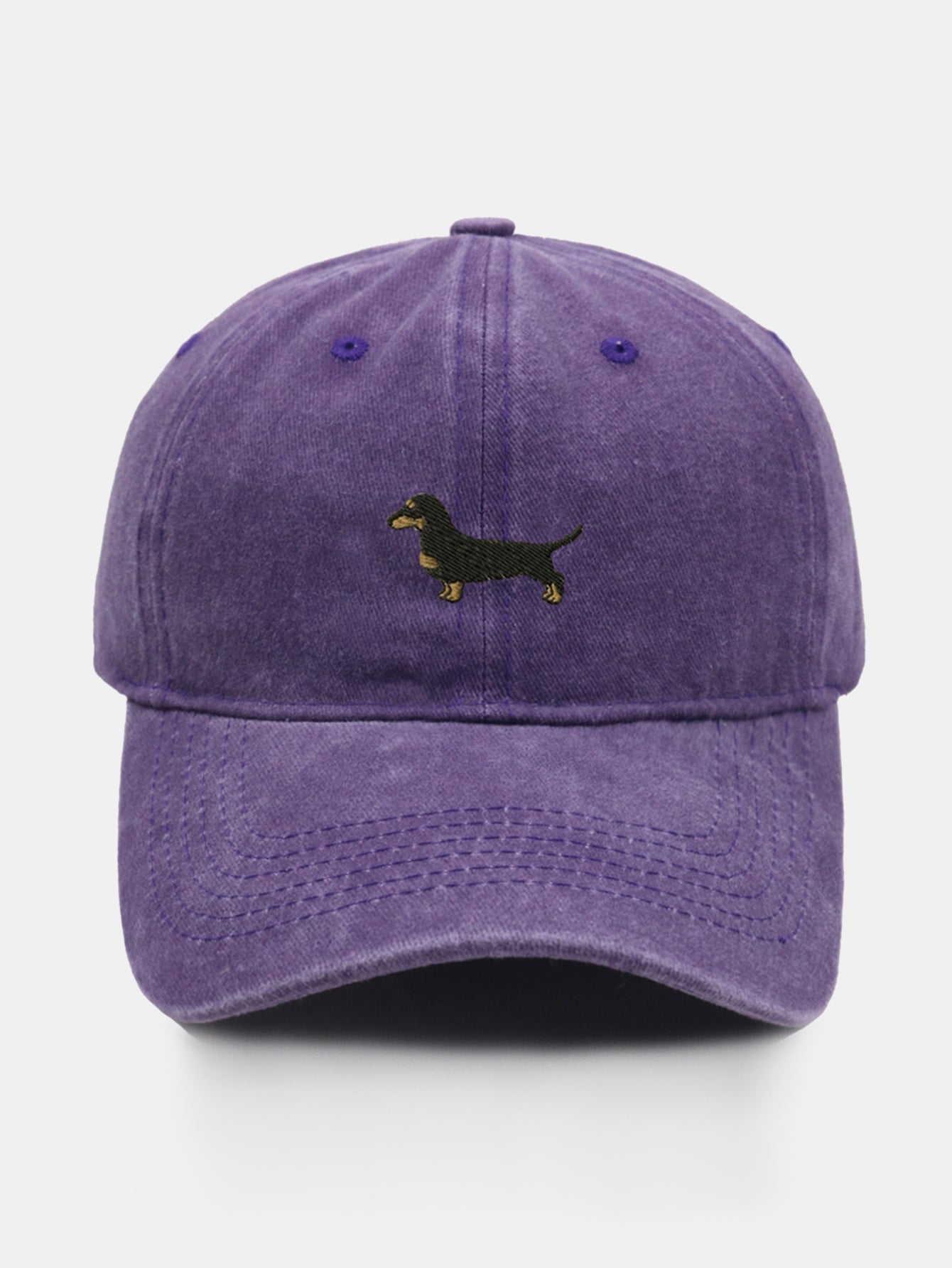 Vintage Cute Cartoon Dachshund Washed Baseball