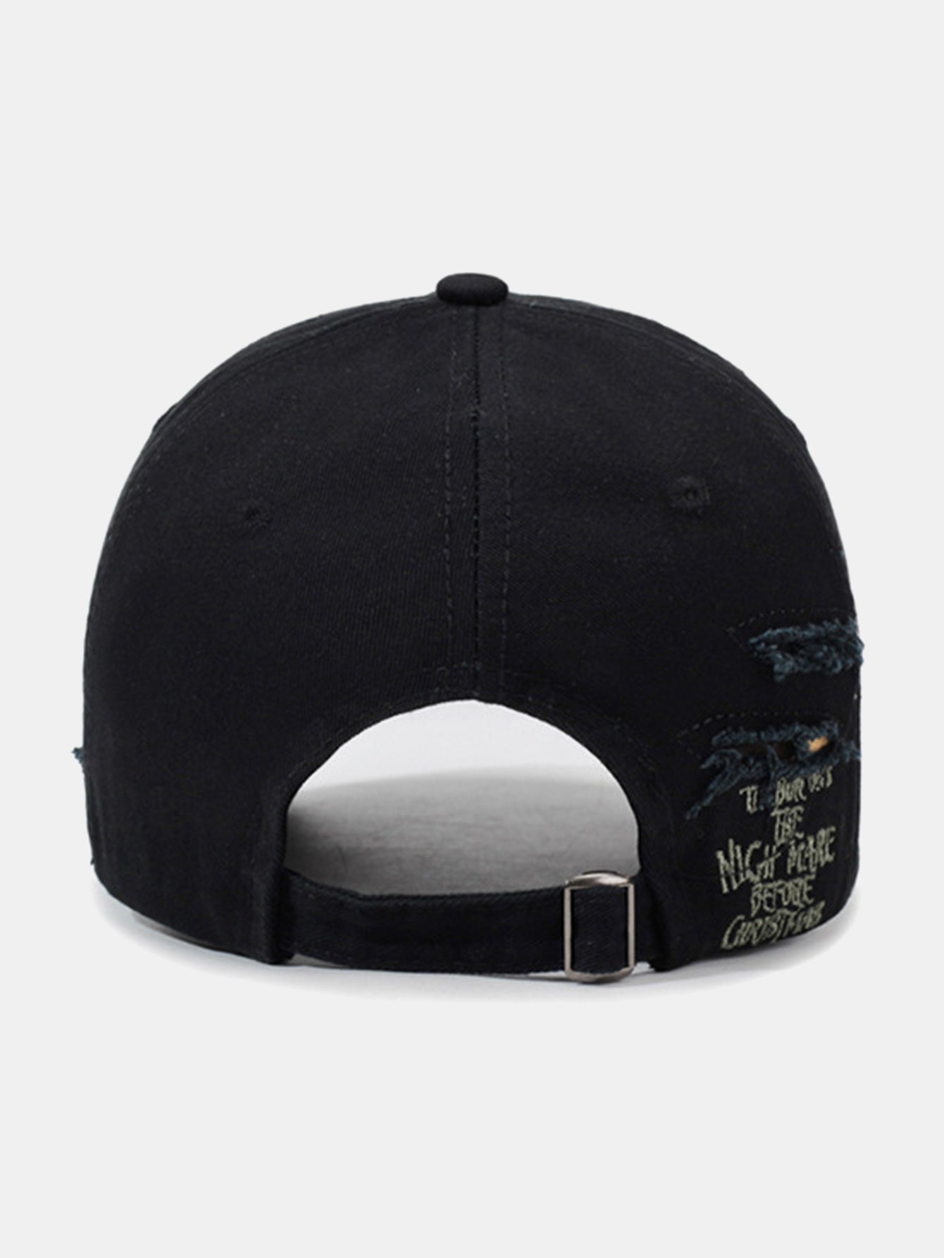 Vintage Baseball Cap With Irregular Distressed Frayed Edges And Tassels