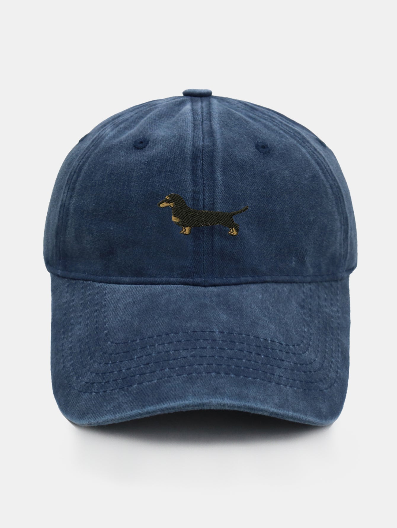 Vintage Cute Cartoon Dachshund Washed Baseball